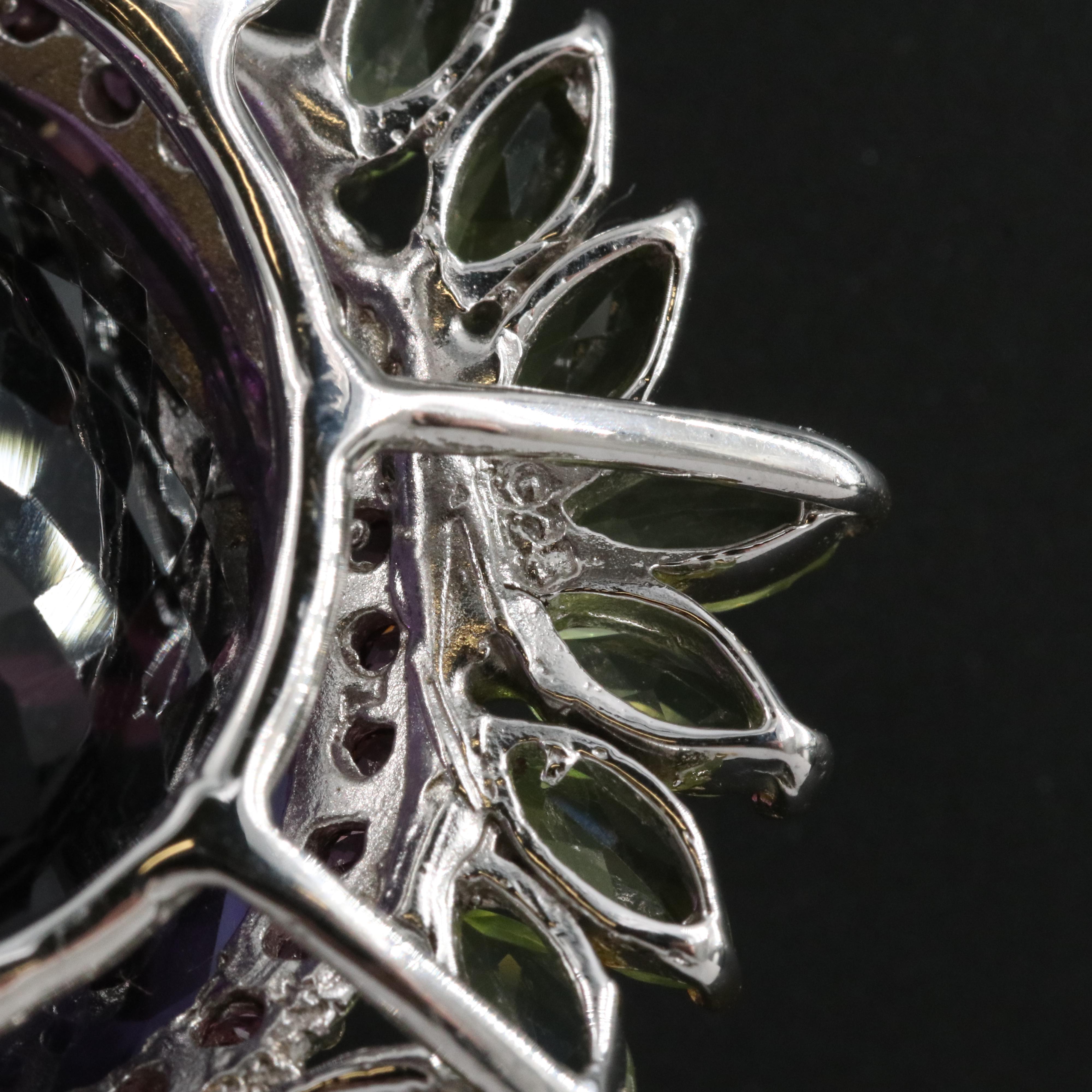 Sterling Amethyst and Peridot Pendant