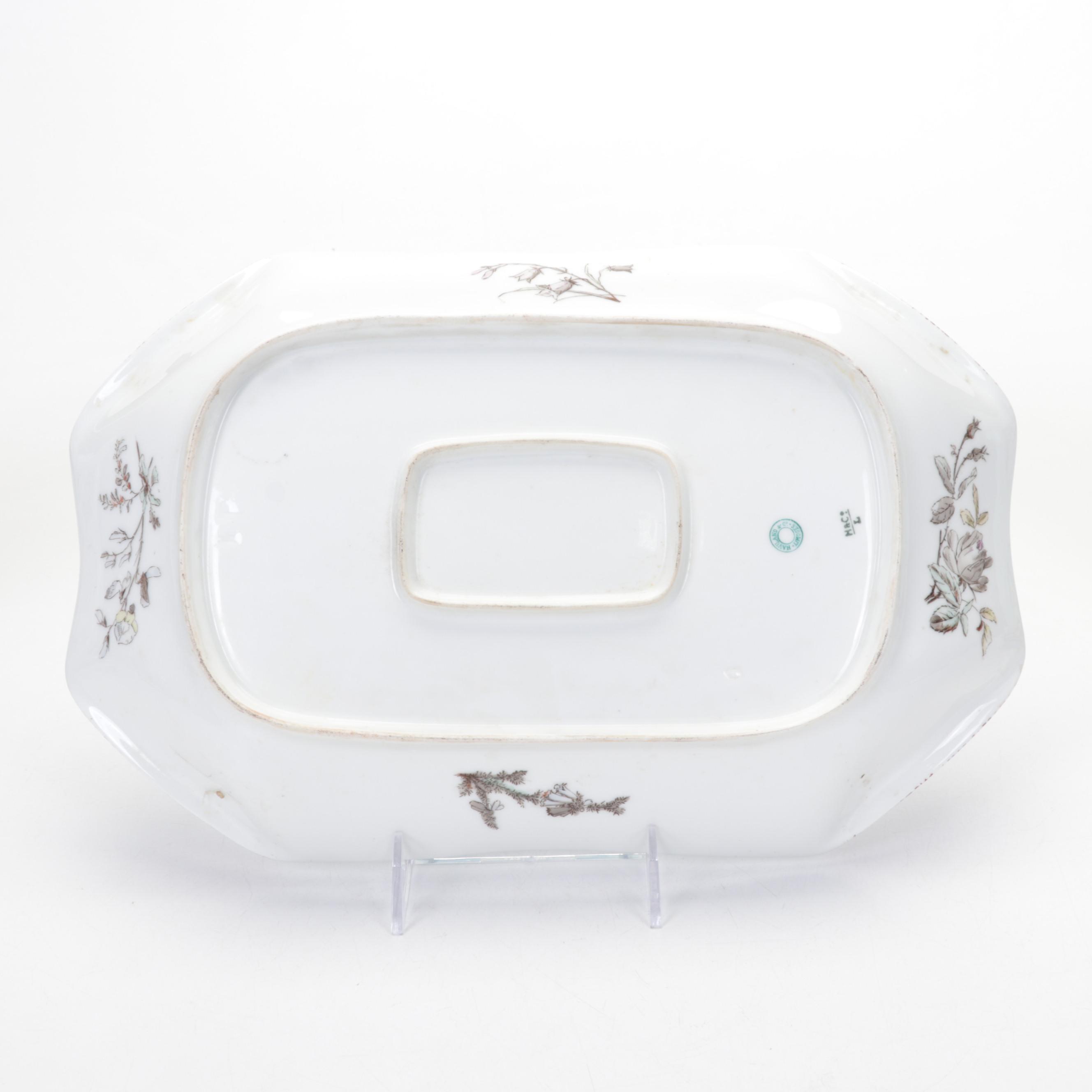 Haviland & Co. Limoges Hand-Painted Wildflower Dessert Plates and Serving Dish