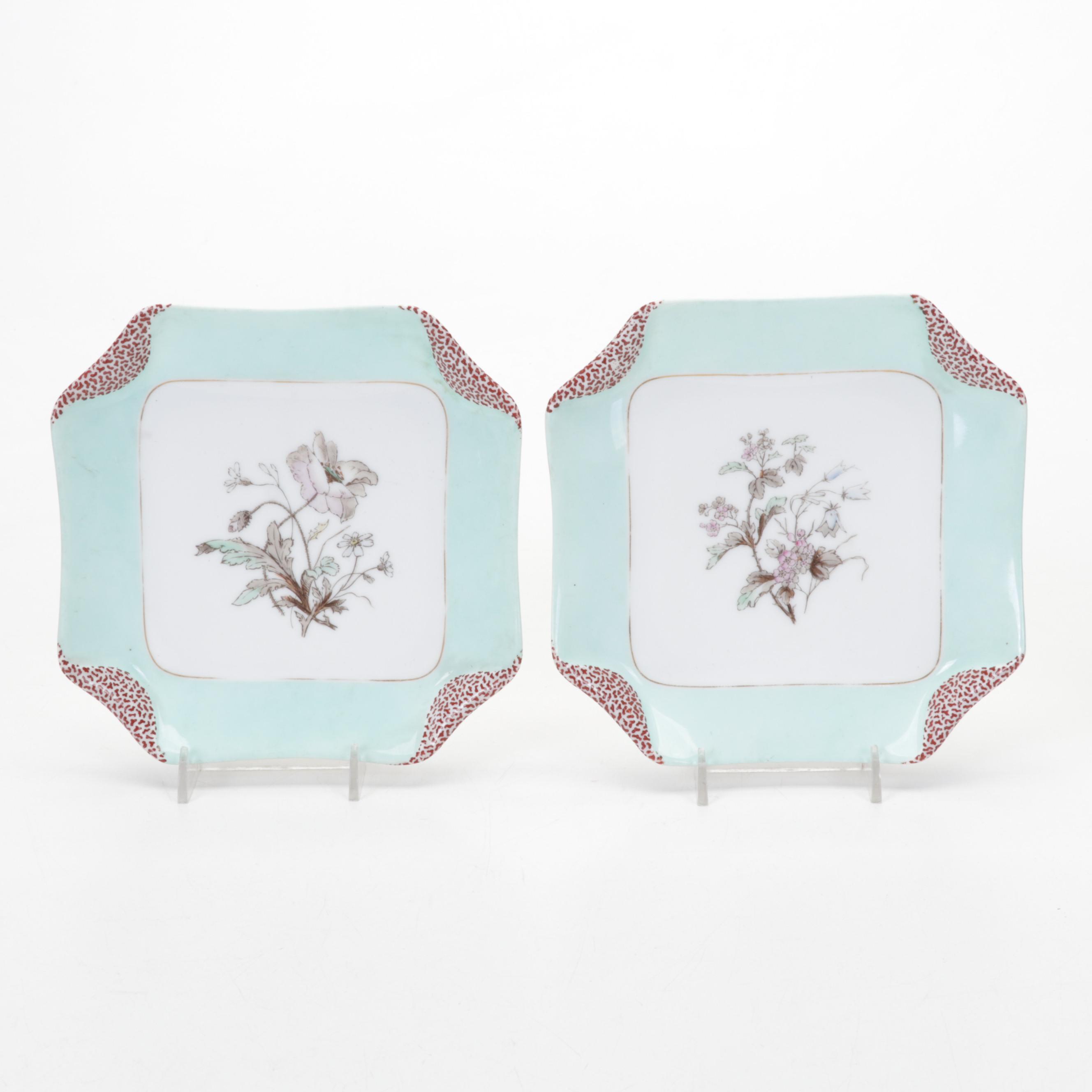 Haviland & Co. Limoges Hand-Painted Wildflower Dessert Plates and Serving Dish