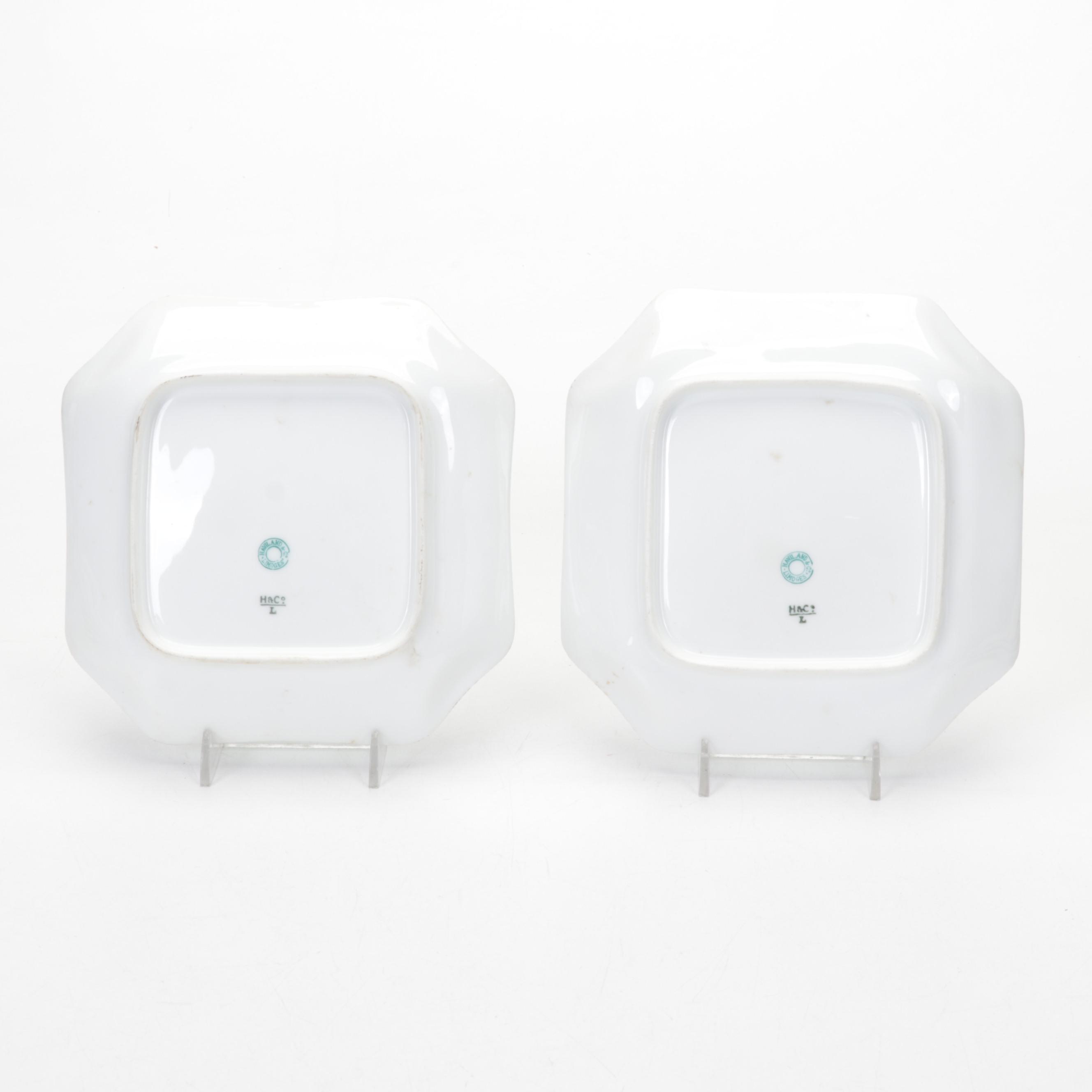 Haviland & Co. Limoges Hand-Painted Wildflower Dessert Plates and Serving Dish