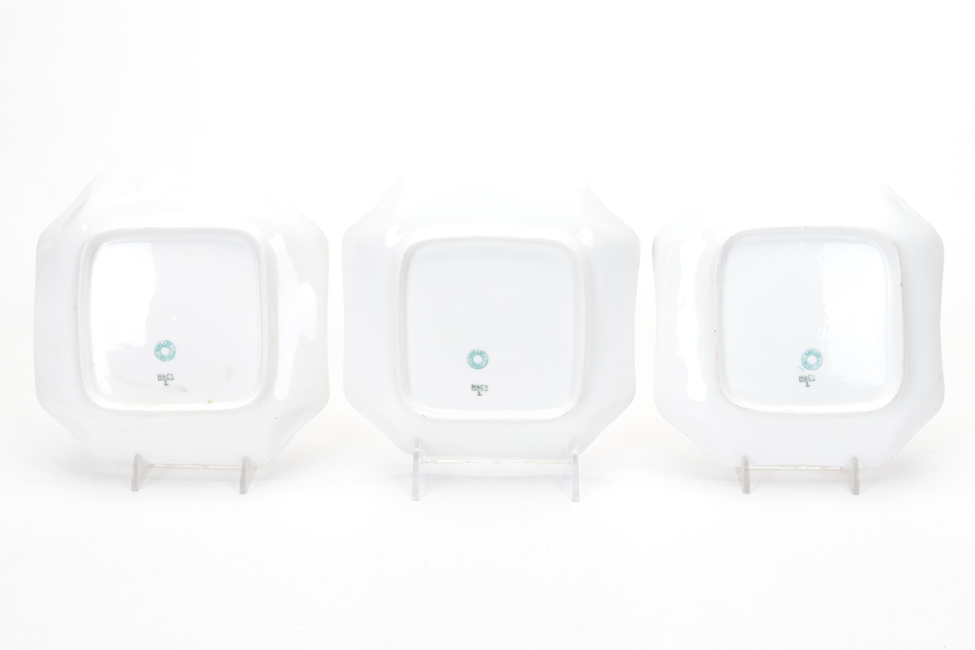 Haviland & Co. Limoges Hand-Painted Wildflower Dessert Plates and Serving Dish