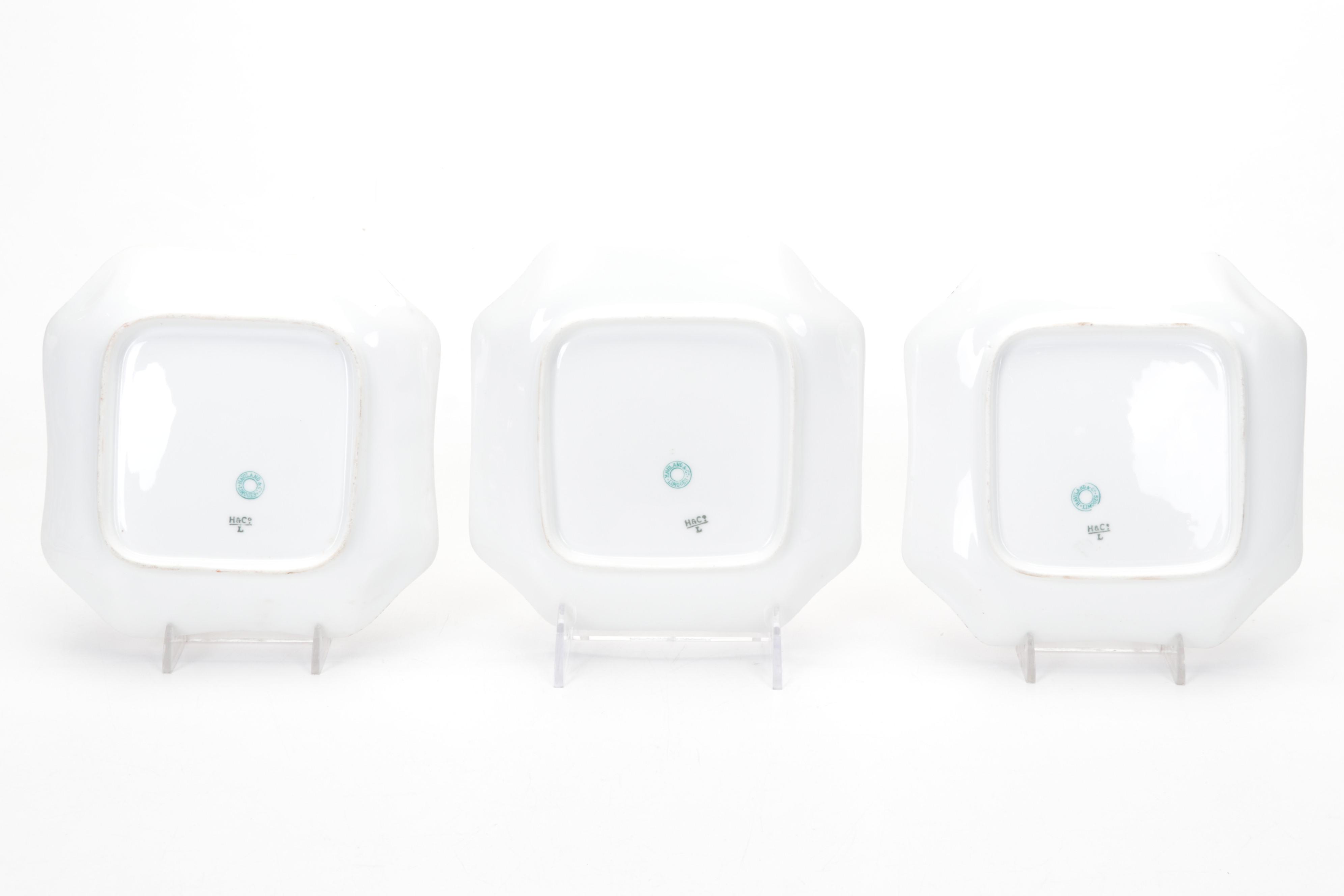 Haviland & Co. Limoges Hand-Painted Wildflower Dessert Plates and Serving Dish