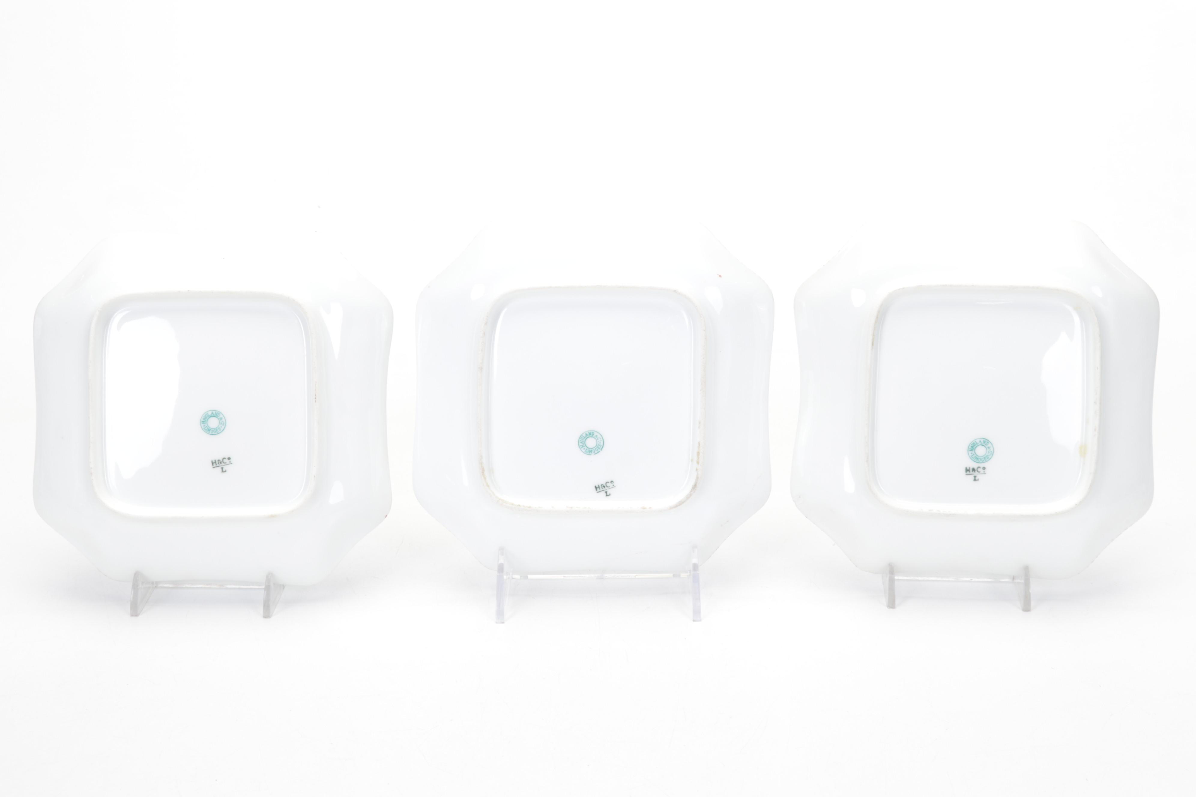 Haviland & Co. Limoges Hand-Painted Wildflower Dessert Plates and Serving Dish