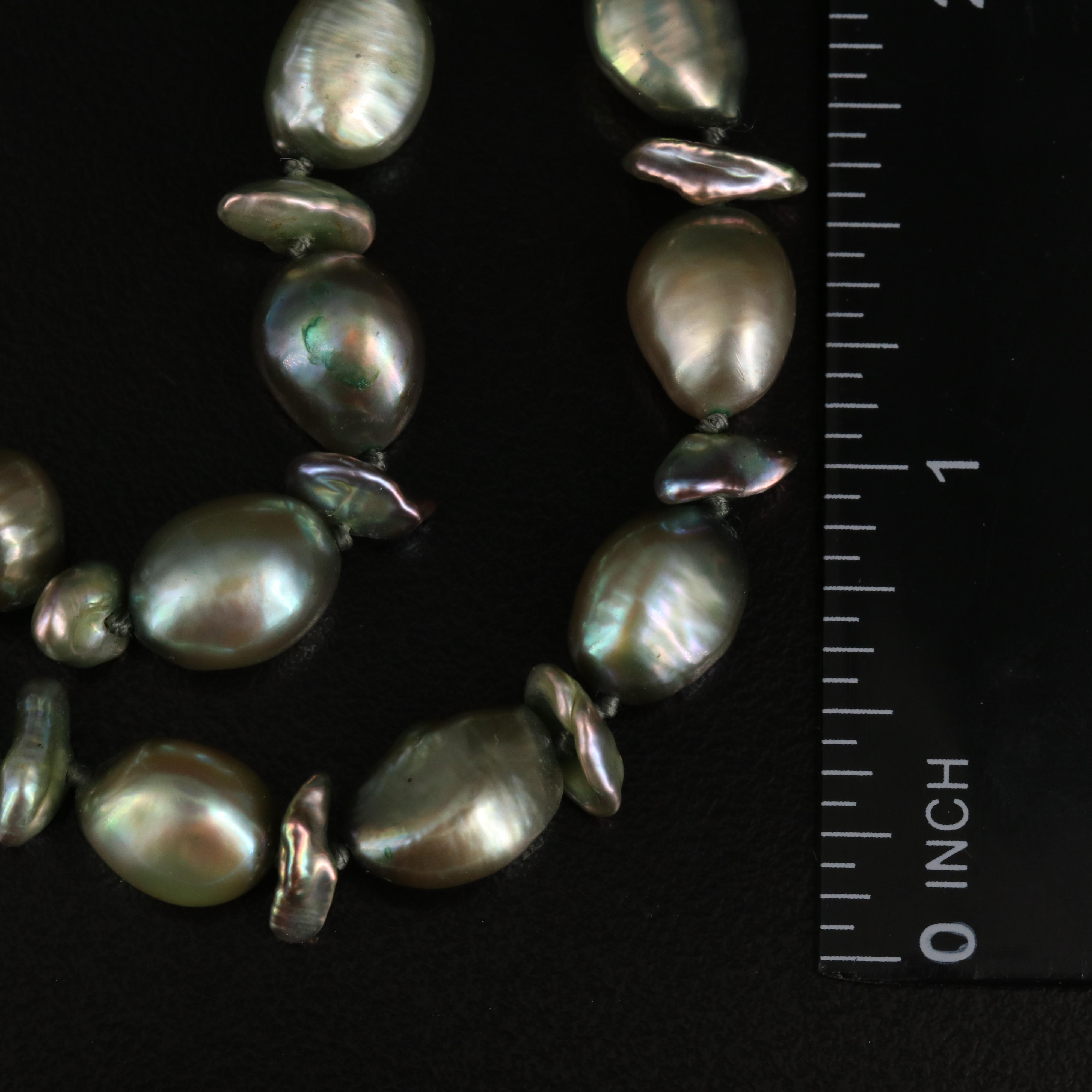 Baroque Pearl Double Strand Necklace with 14K Clasp