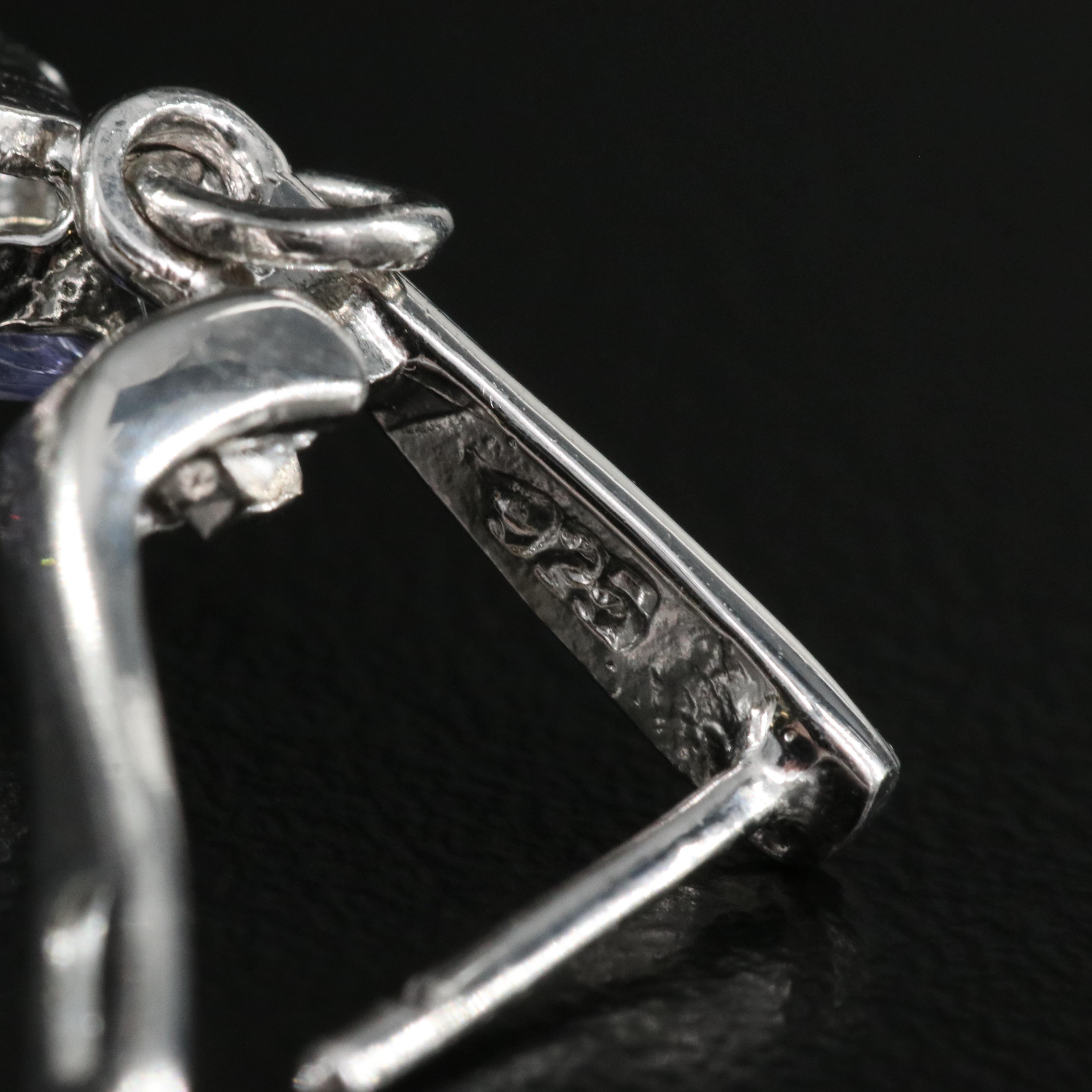 Sterling Tanzanite Cluster Earrings