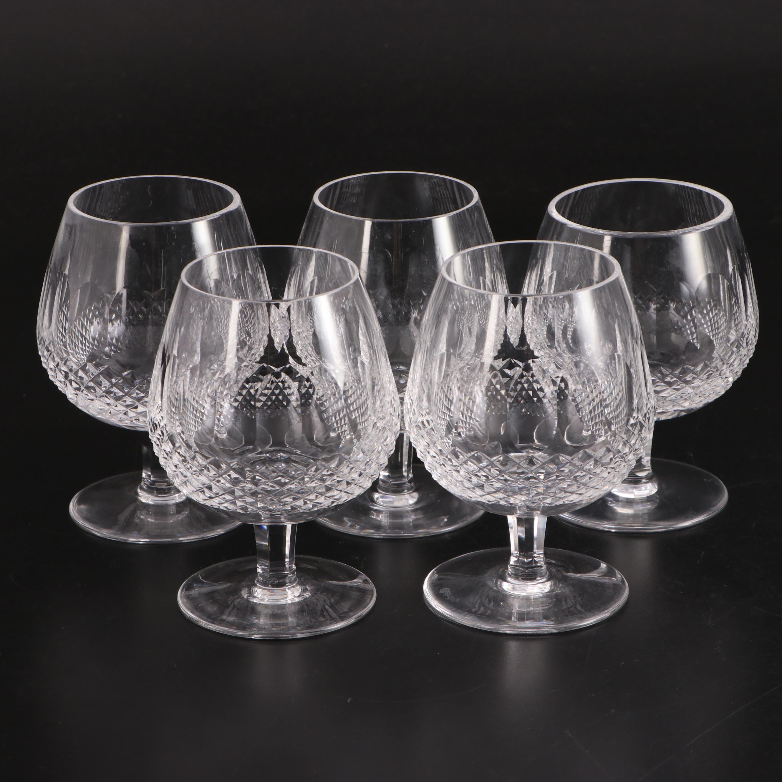 Waterford "Colleen Tall Stem" Cut Crystal Brandy Snifters