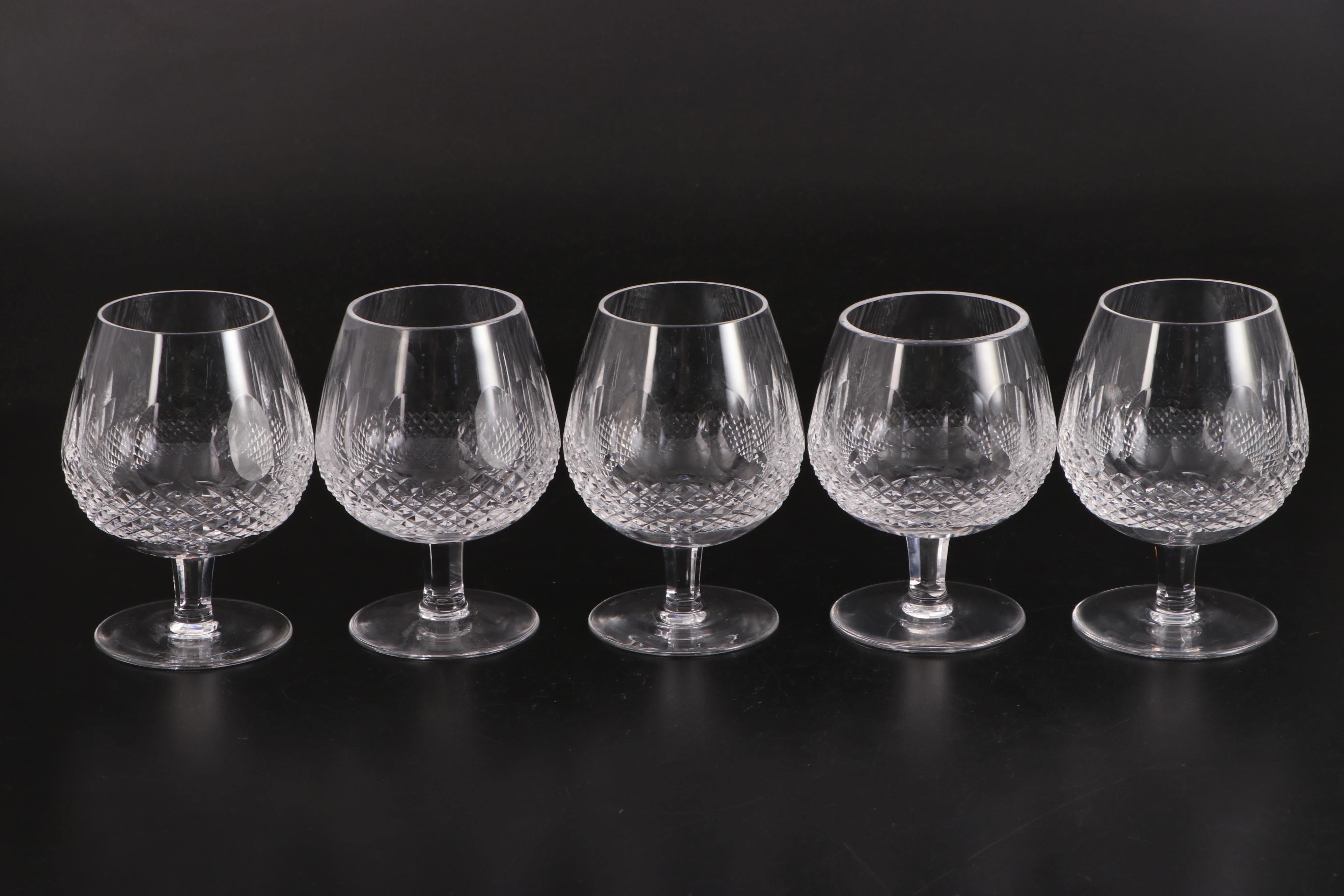 Waterford "Colleen Tall Stem" Cut Crystal Brandy Snifters