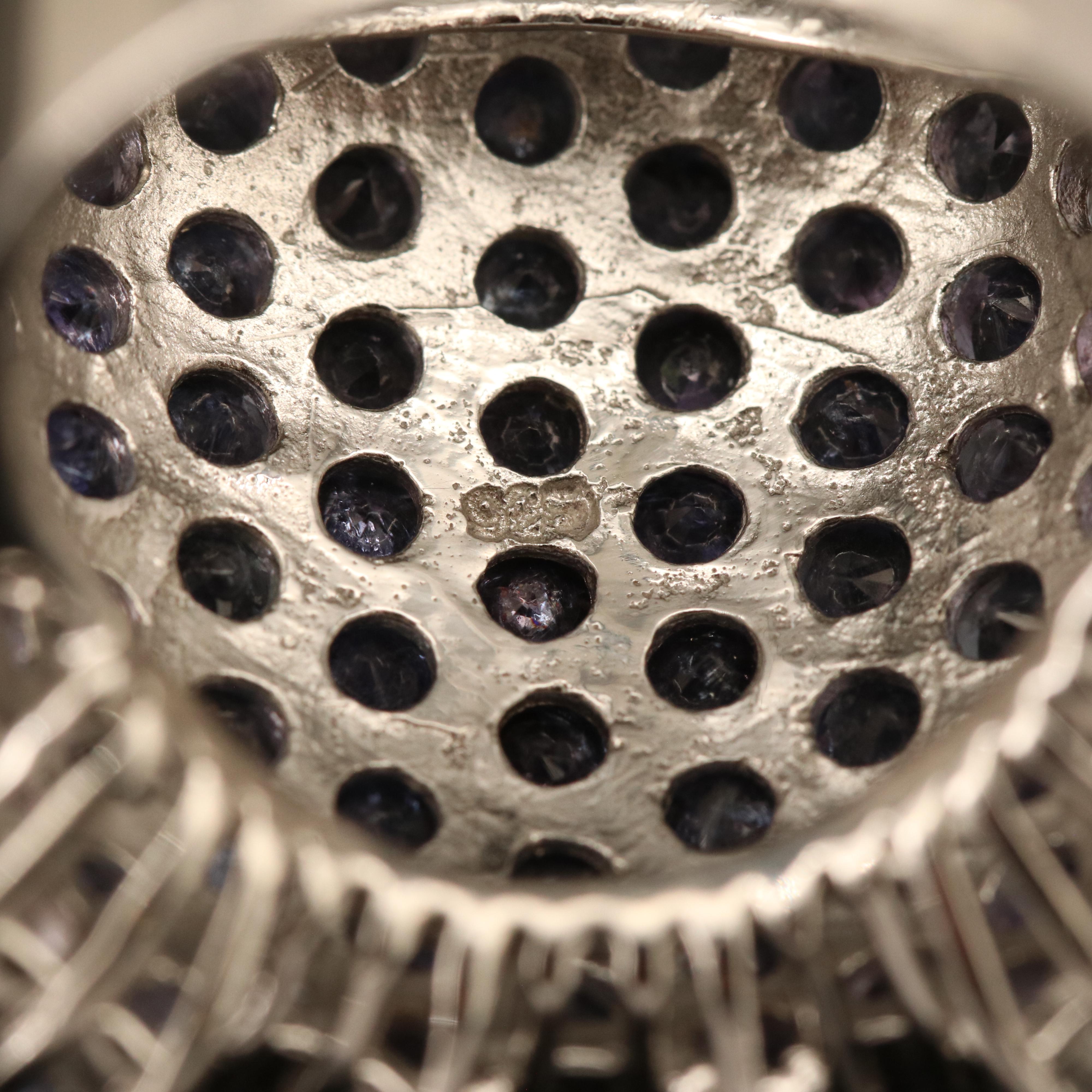 Sterling Tanzanite Cluster Ring