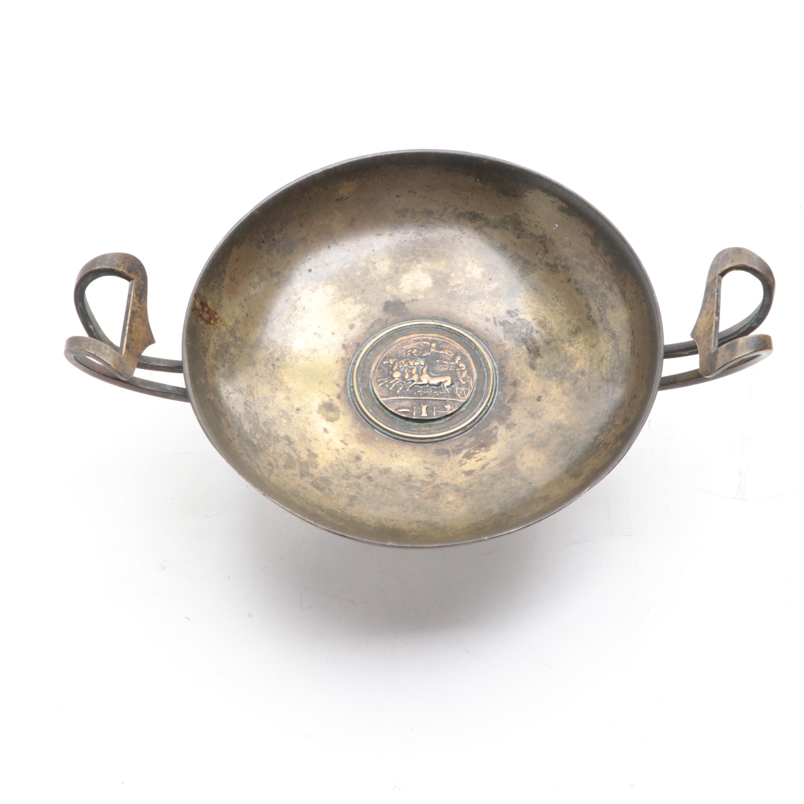 Greek Style Bronze Kylix and a Tazza, 19th Century