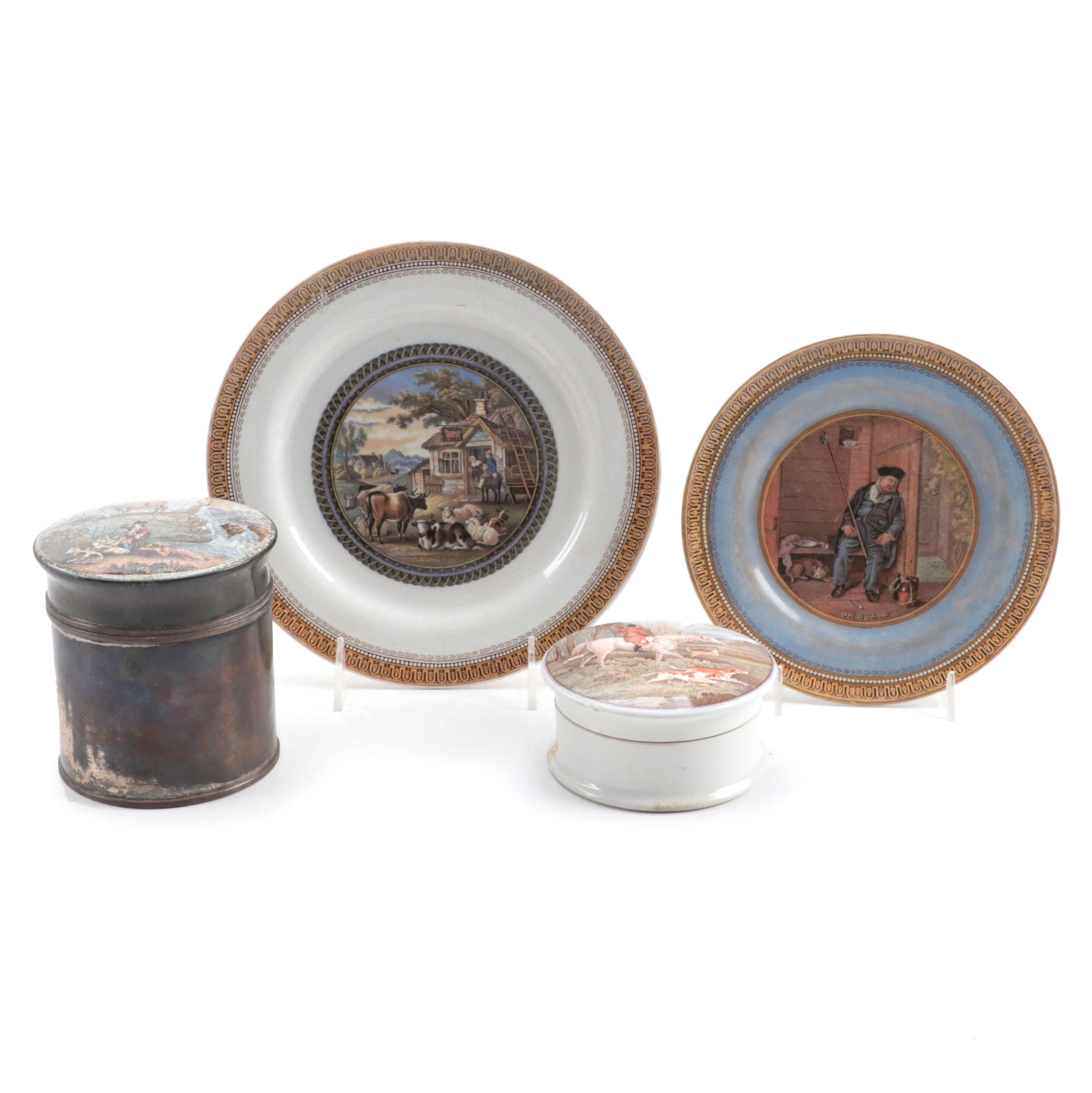 Prattware Earthenware Plates and Pots