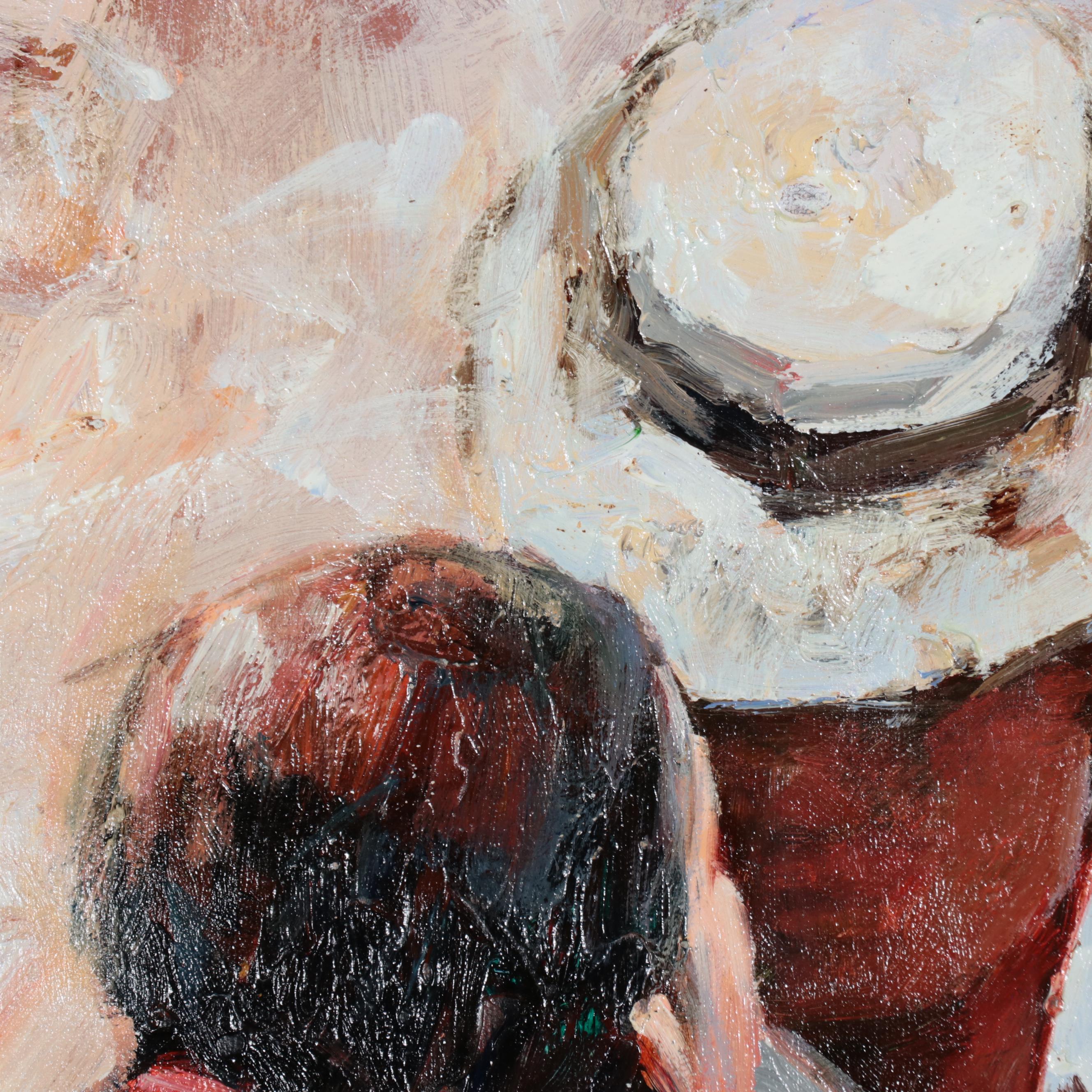 Sasha Oil Painting of Dancing Couple, 21st Century