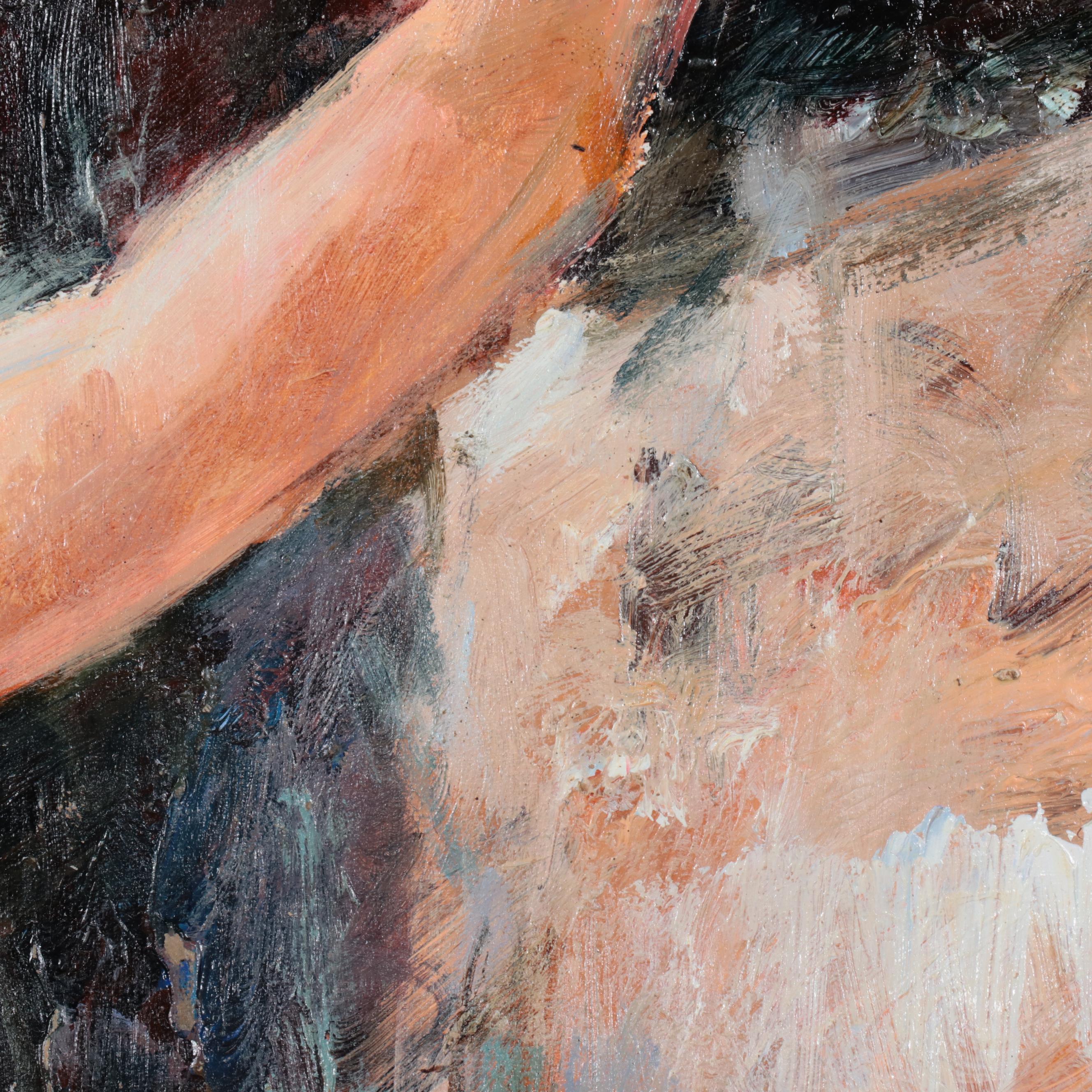 Sasha Oil Painting of Dancing Couple, 21st Century