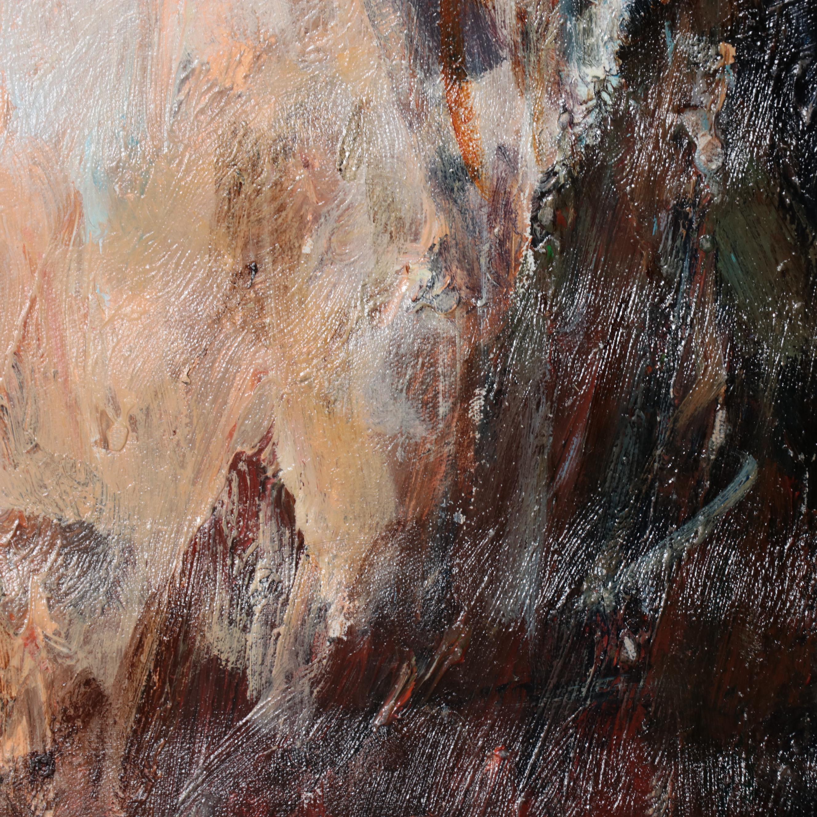 Sasha Oil Painting of Dancing Couple, 21st Century