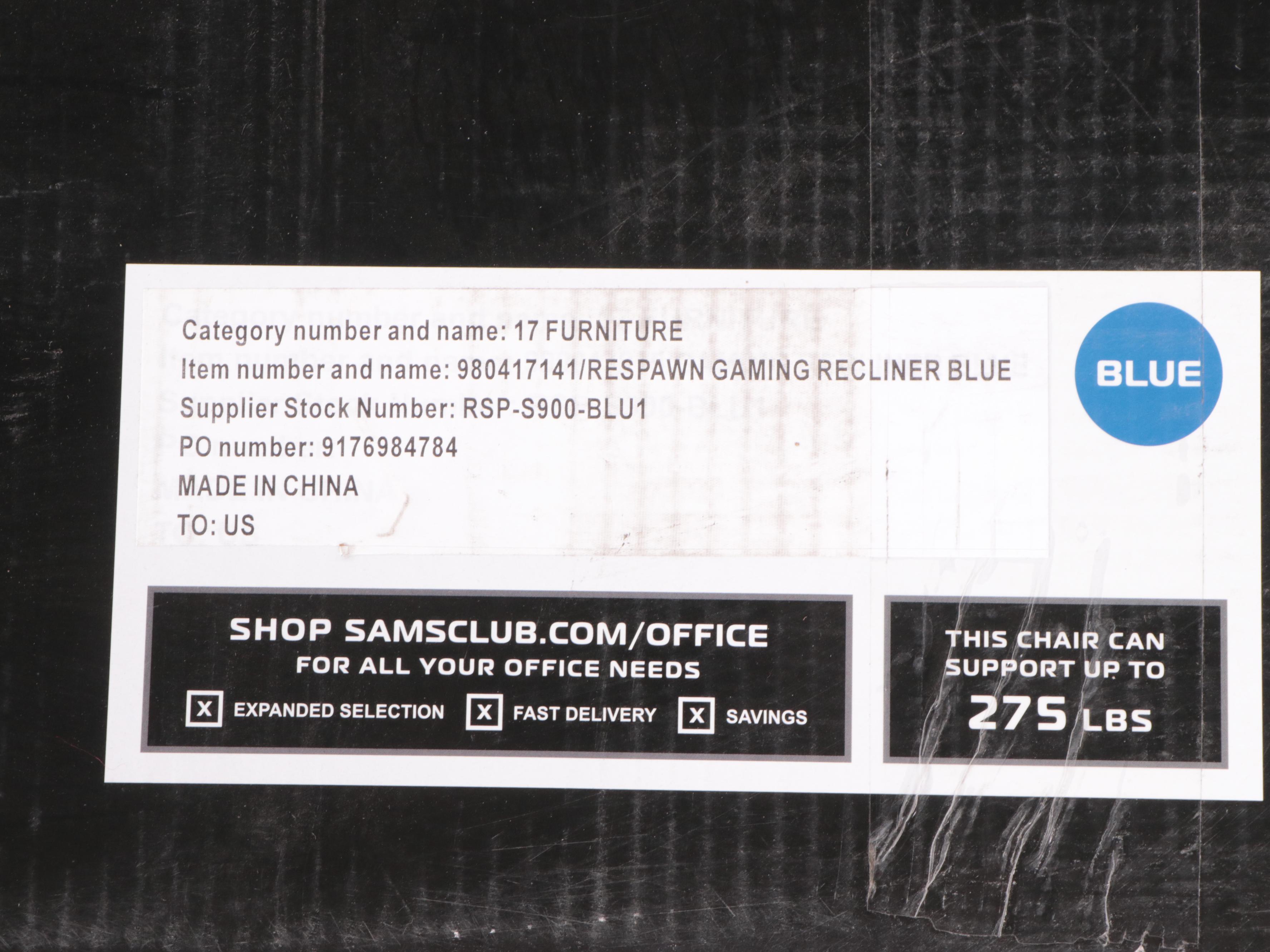 Respawn RSP-S900 Blue Gaming Swivel Recliner Chair