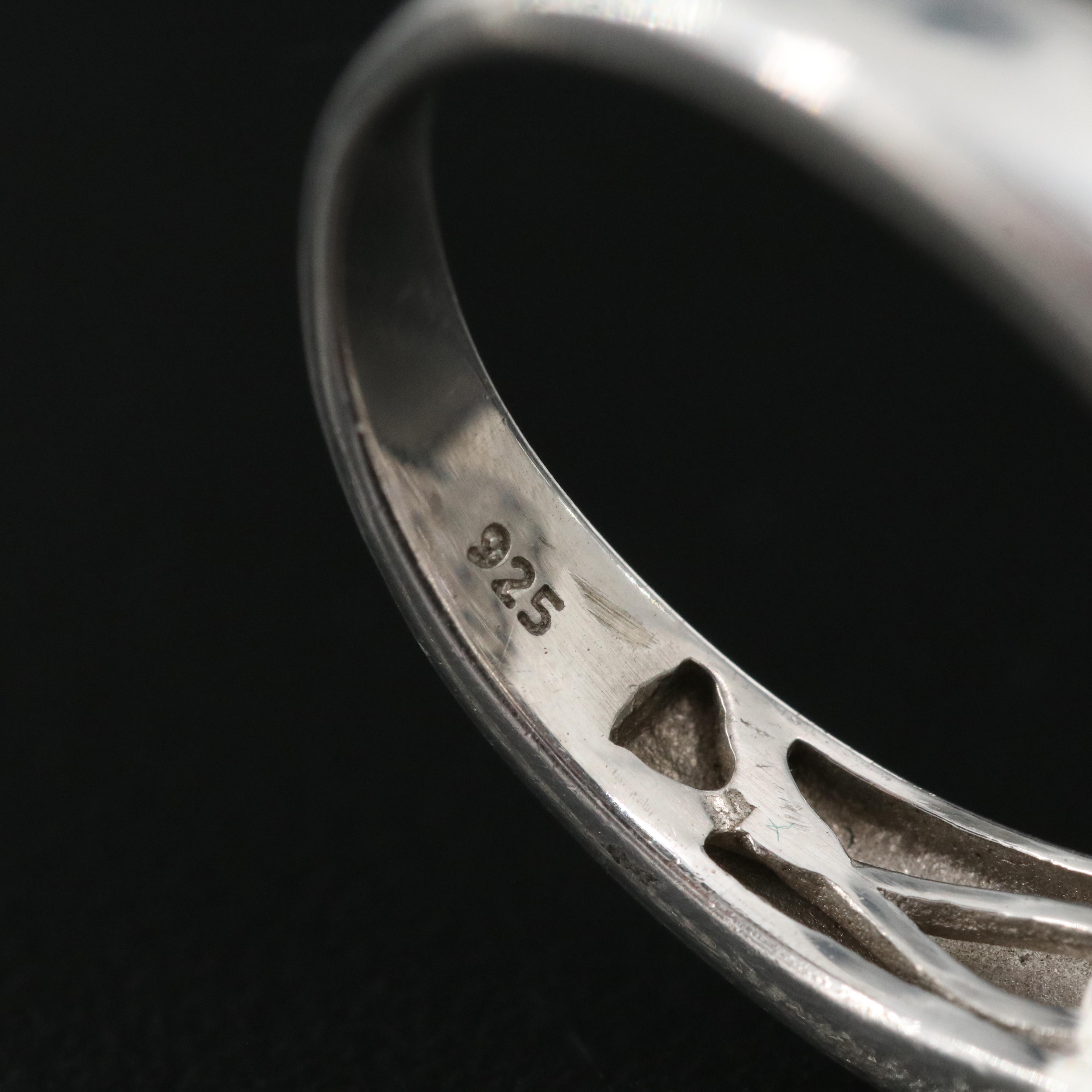 Sterling Tanzanite and Zircon Navette Ring