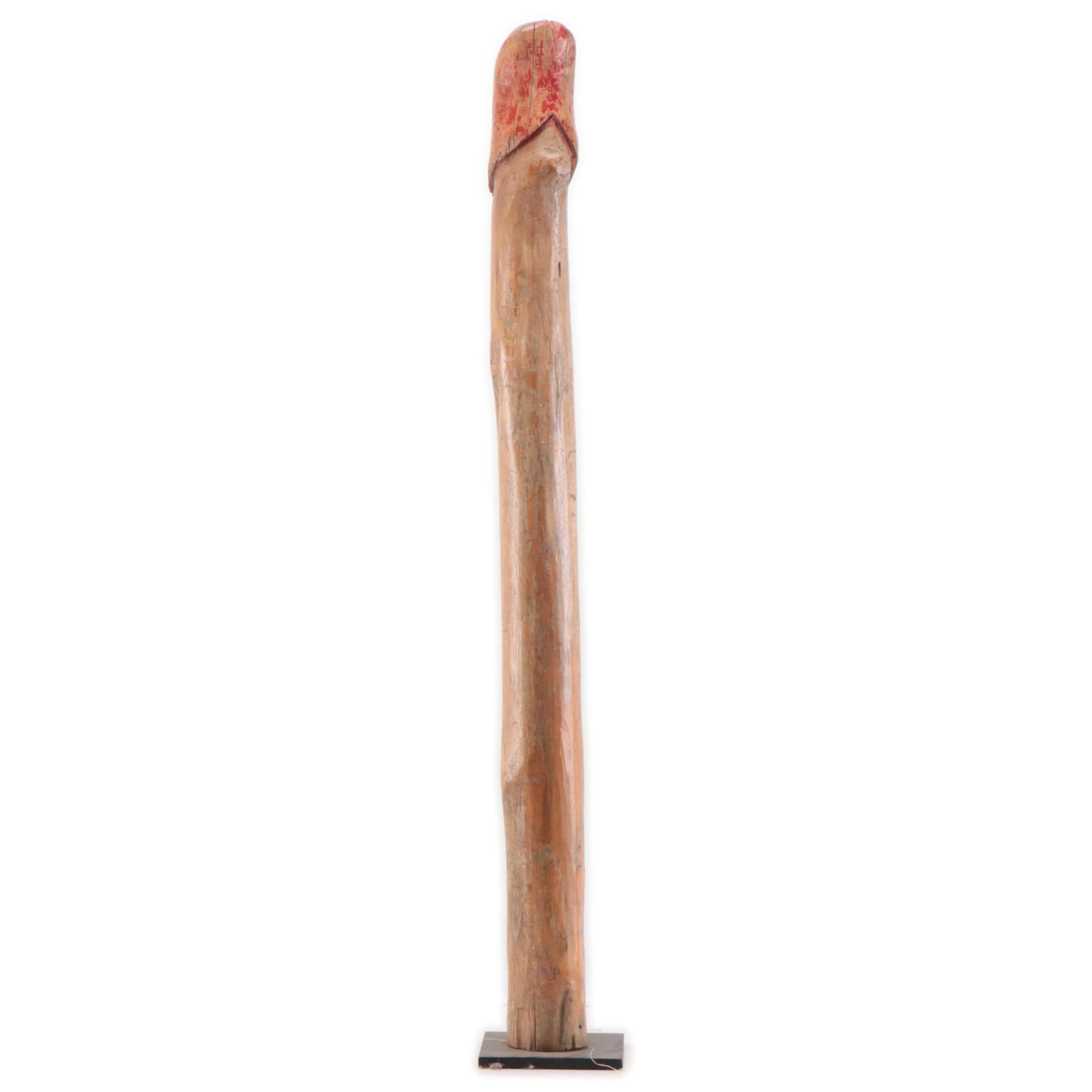 Thai Hand-Painted Carved Wood Palad Khik