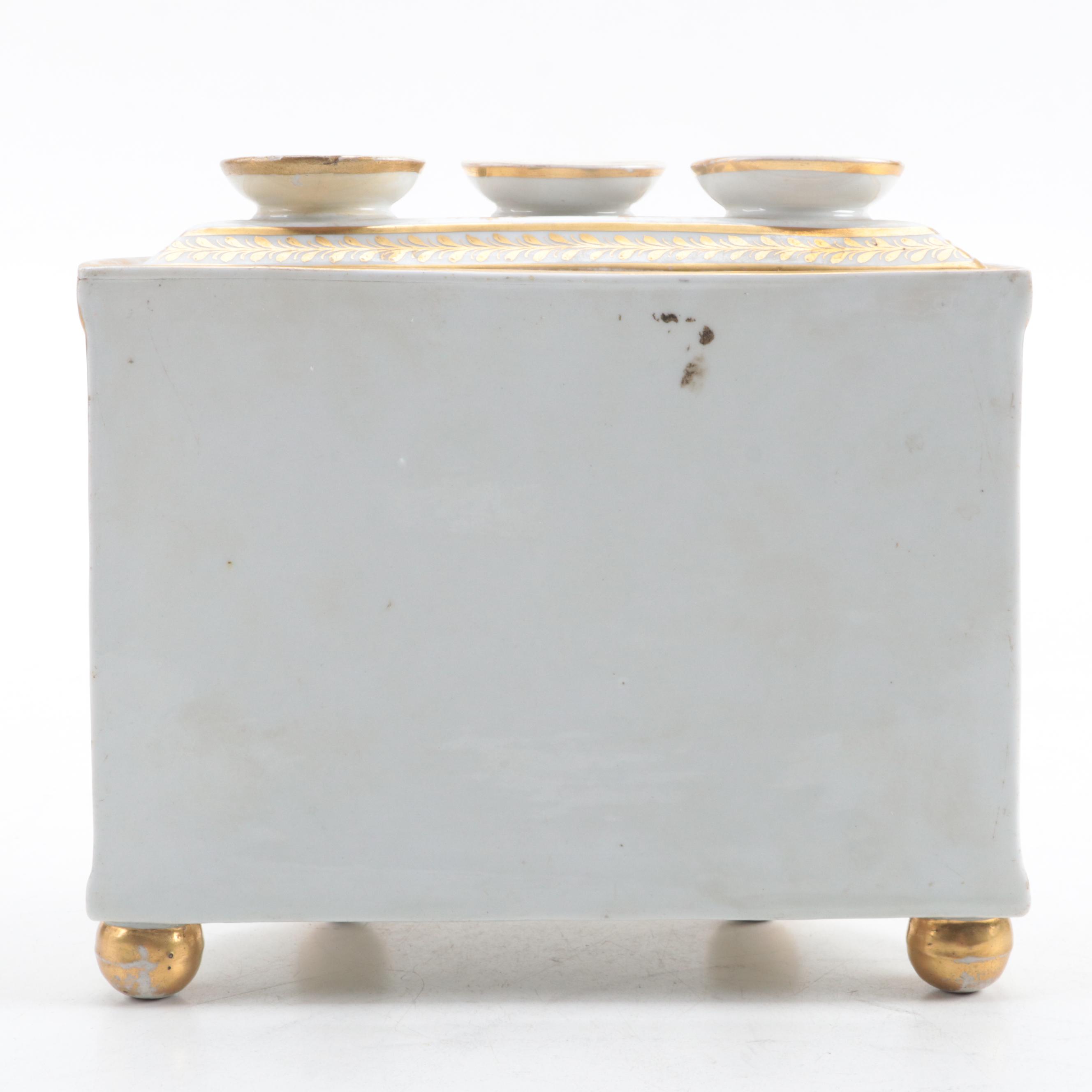 English Porcelain Demilune Bough Pot, Early to Mid-19th Century