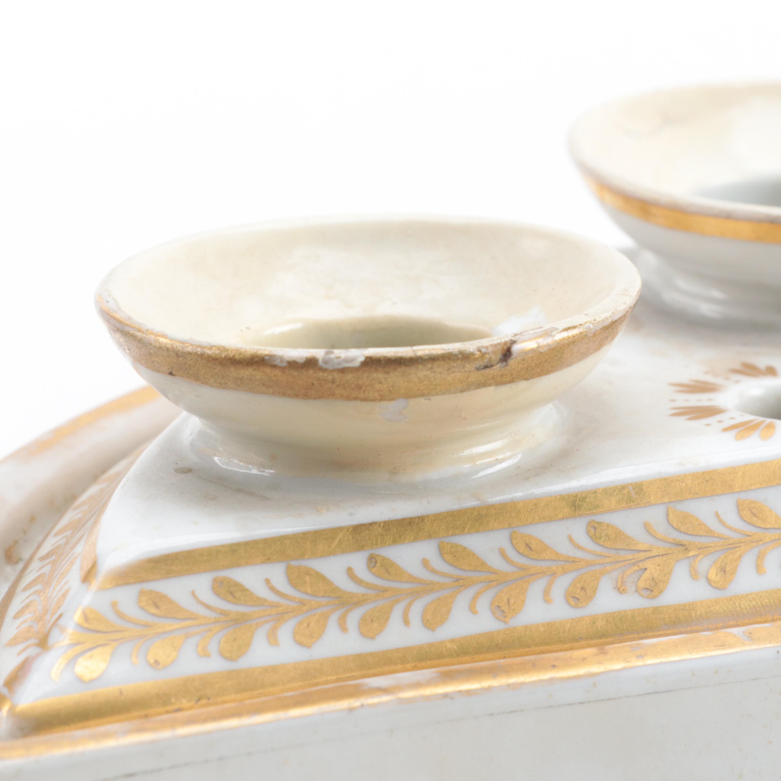 English Porcelain Demilune Bough Pot, Early to Mid-19th Century