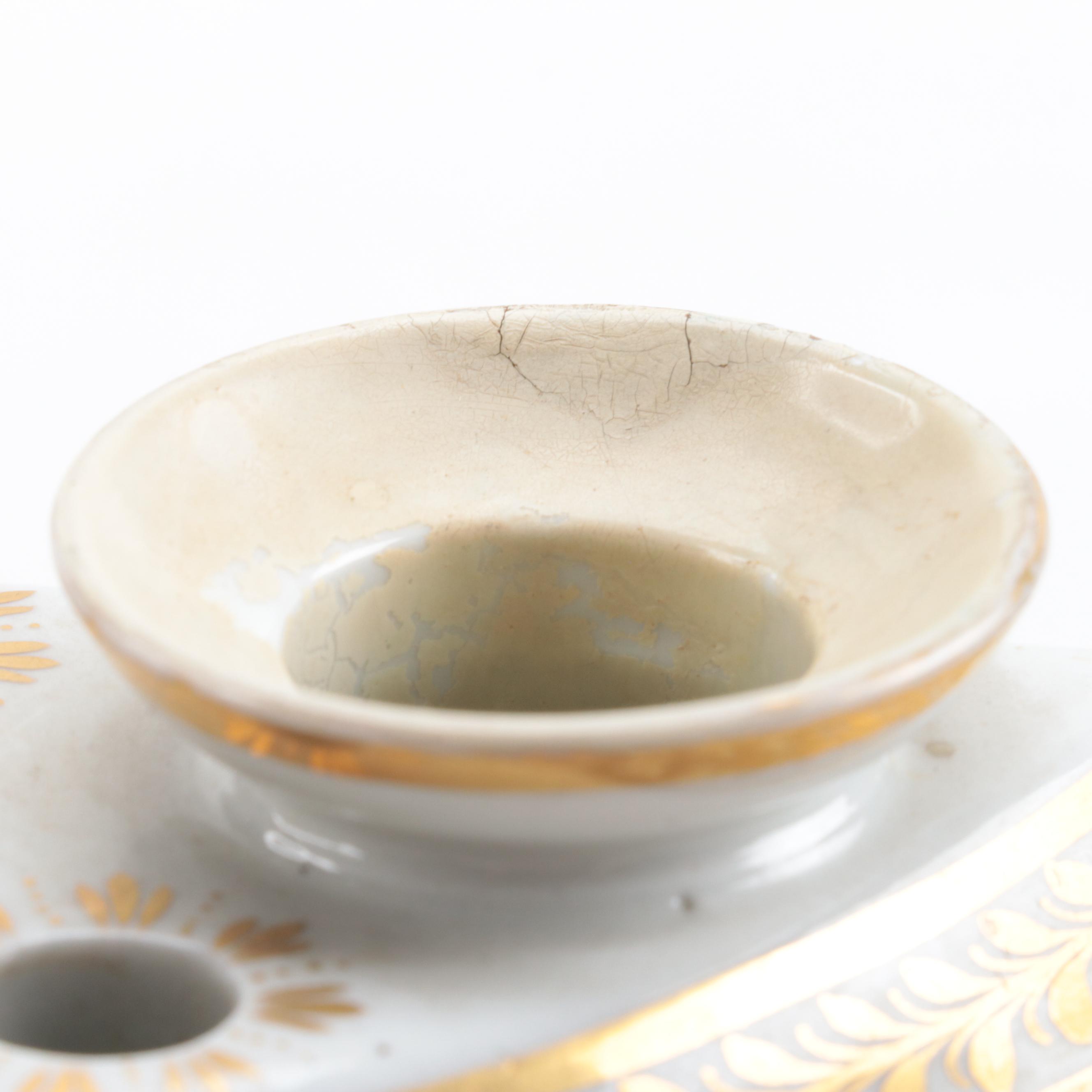 English Porcelain Demilune Bough Pot, Early to Mid-19th Century