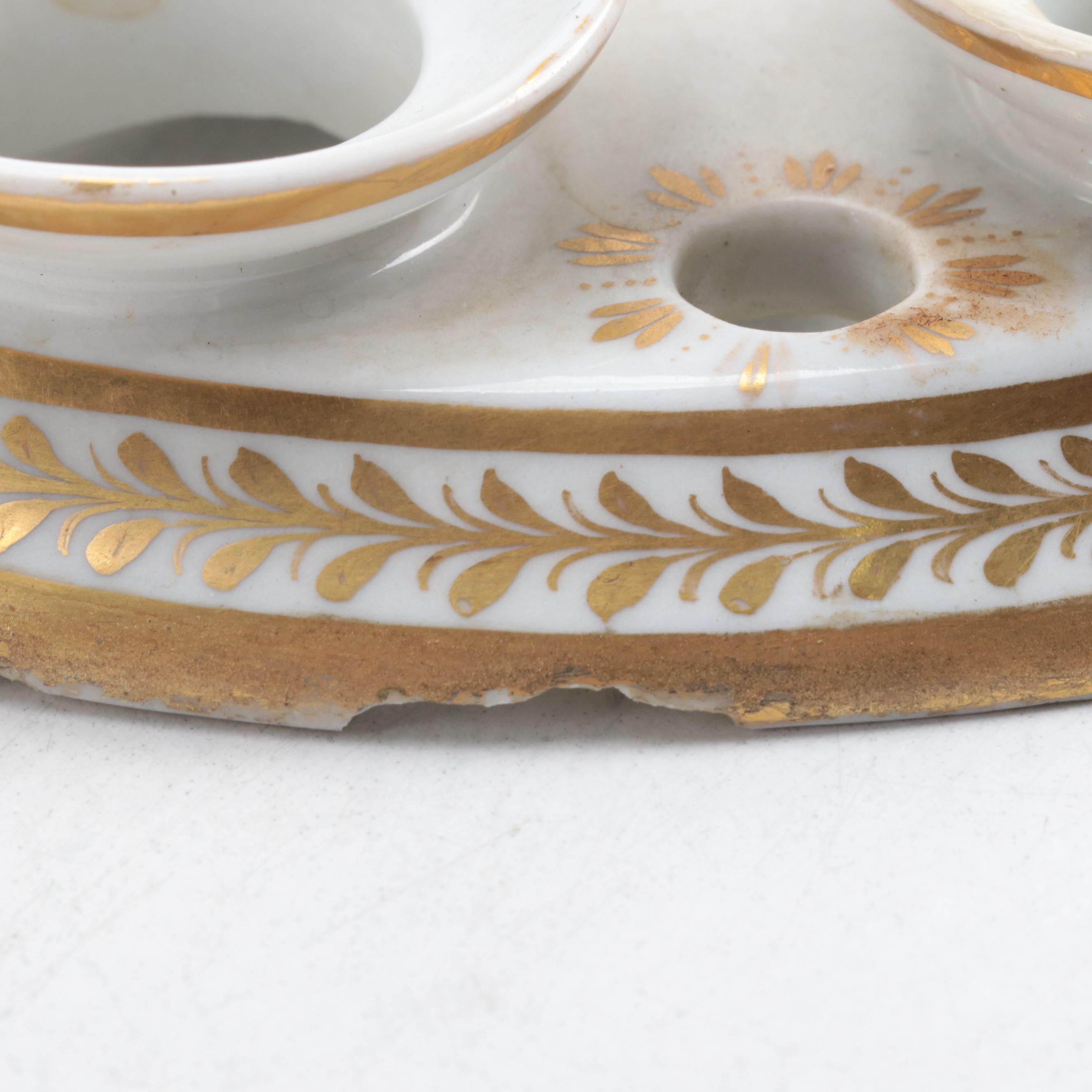 English Porcelain Demilune Bough Pot, Early to Mid-19th Century