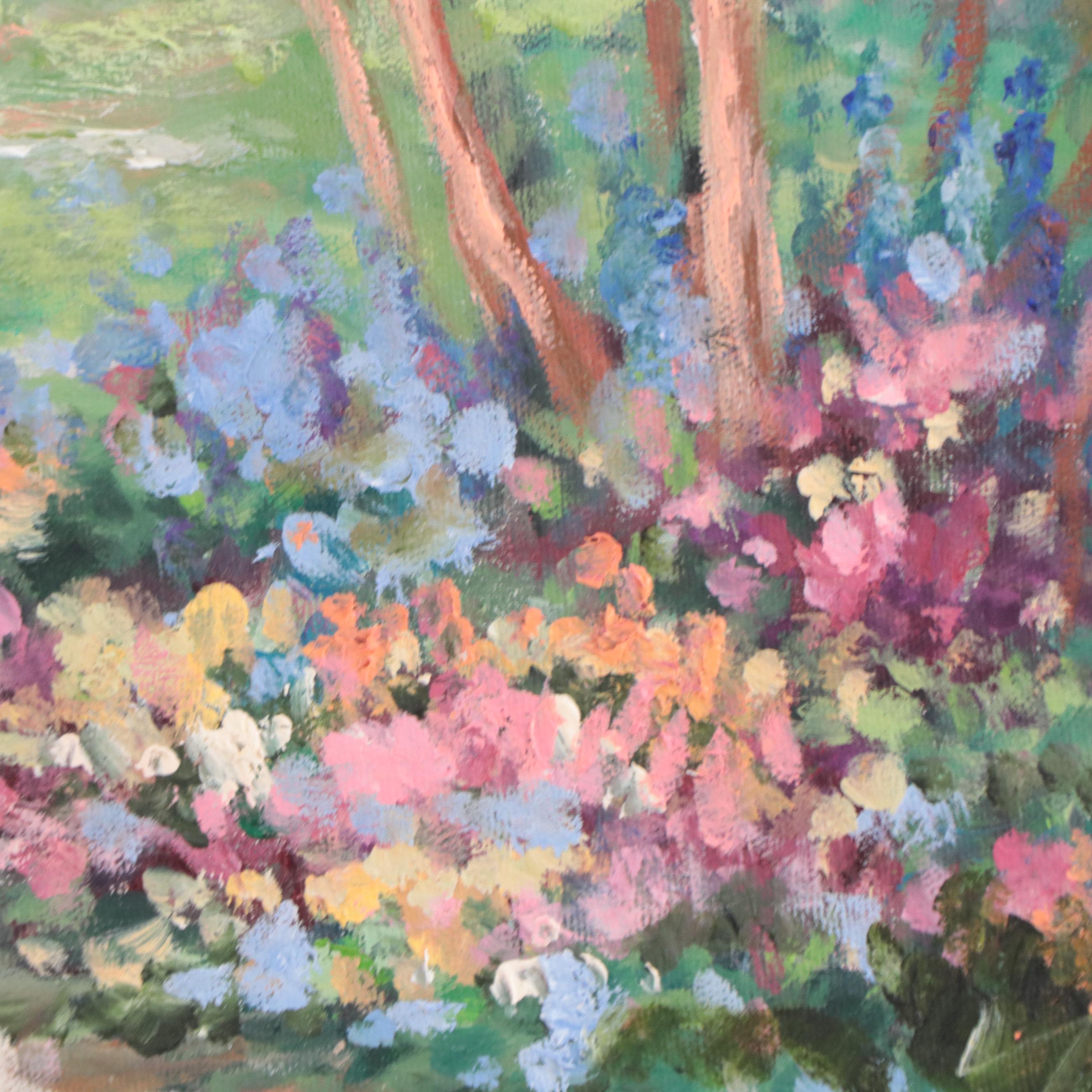Impressionist Inspired Garden Landscape Oil Painting