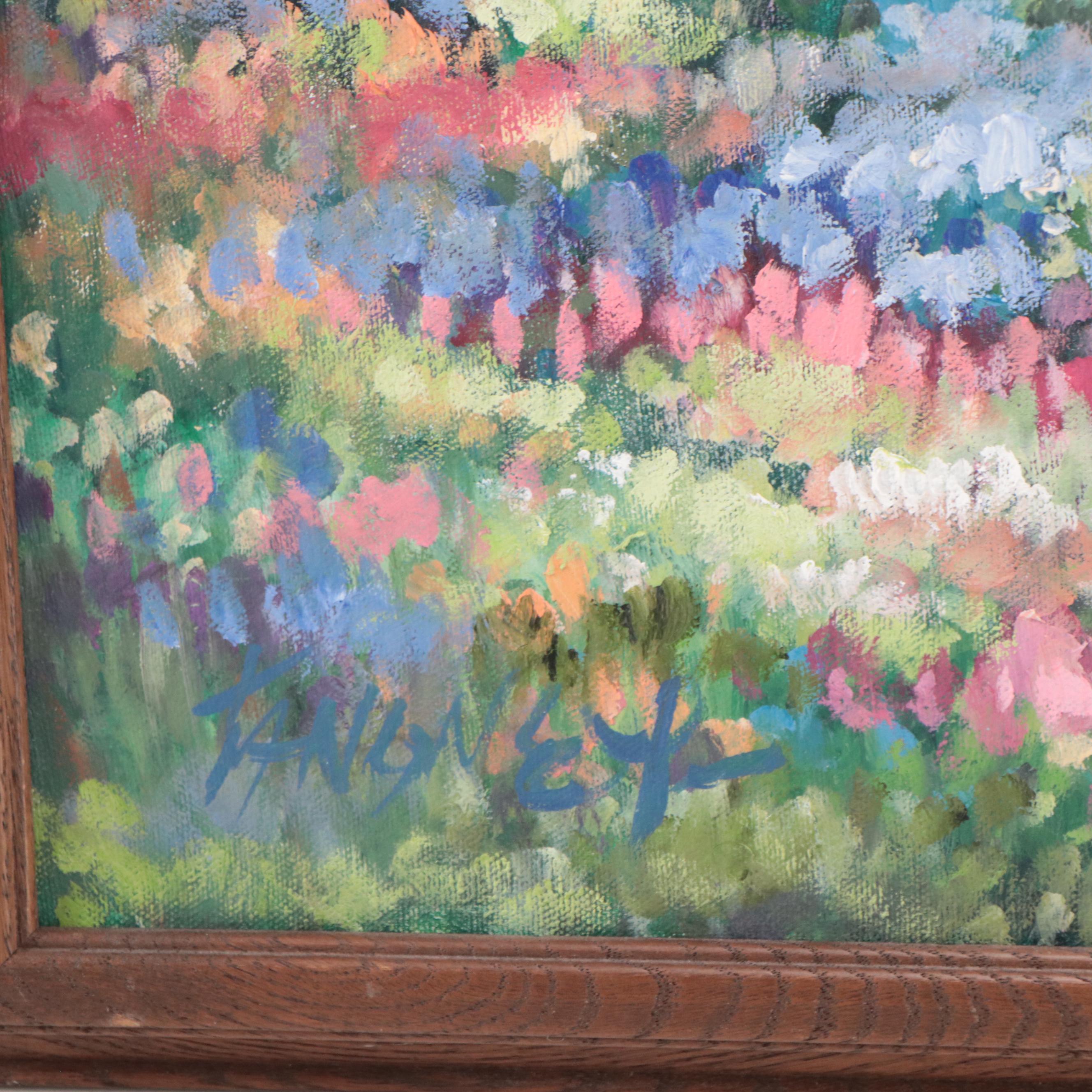 Impressionist Inspired Garden Landscape Oil Painting