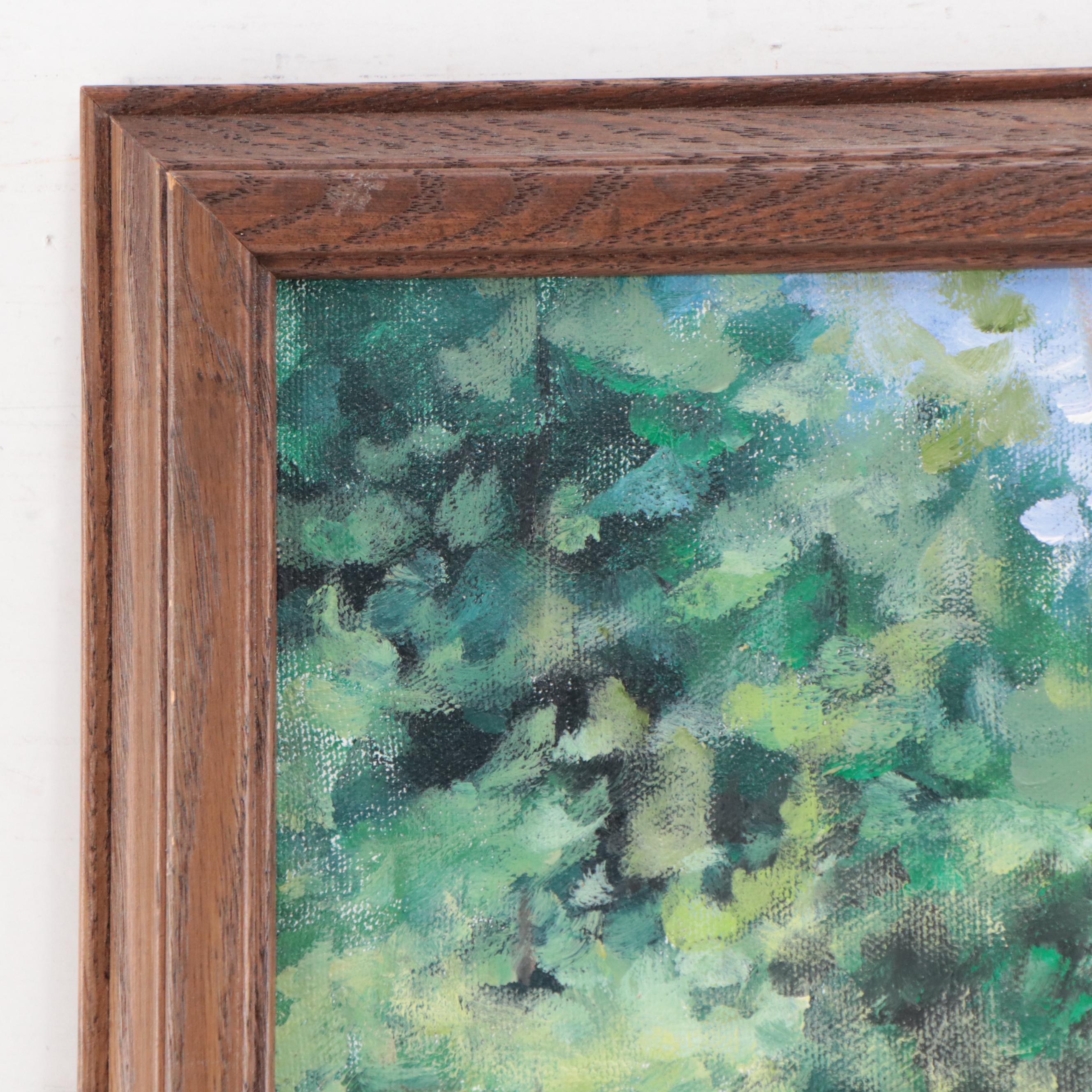 Impressionist Inspired Garden Landscape Oil Painting