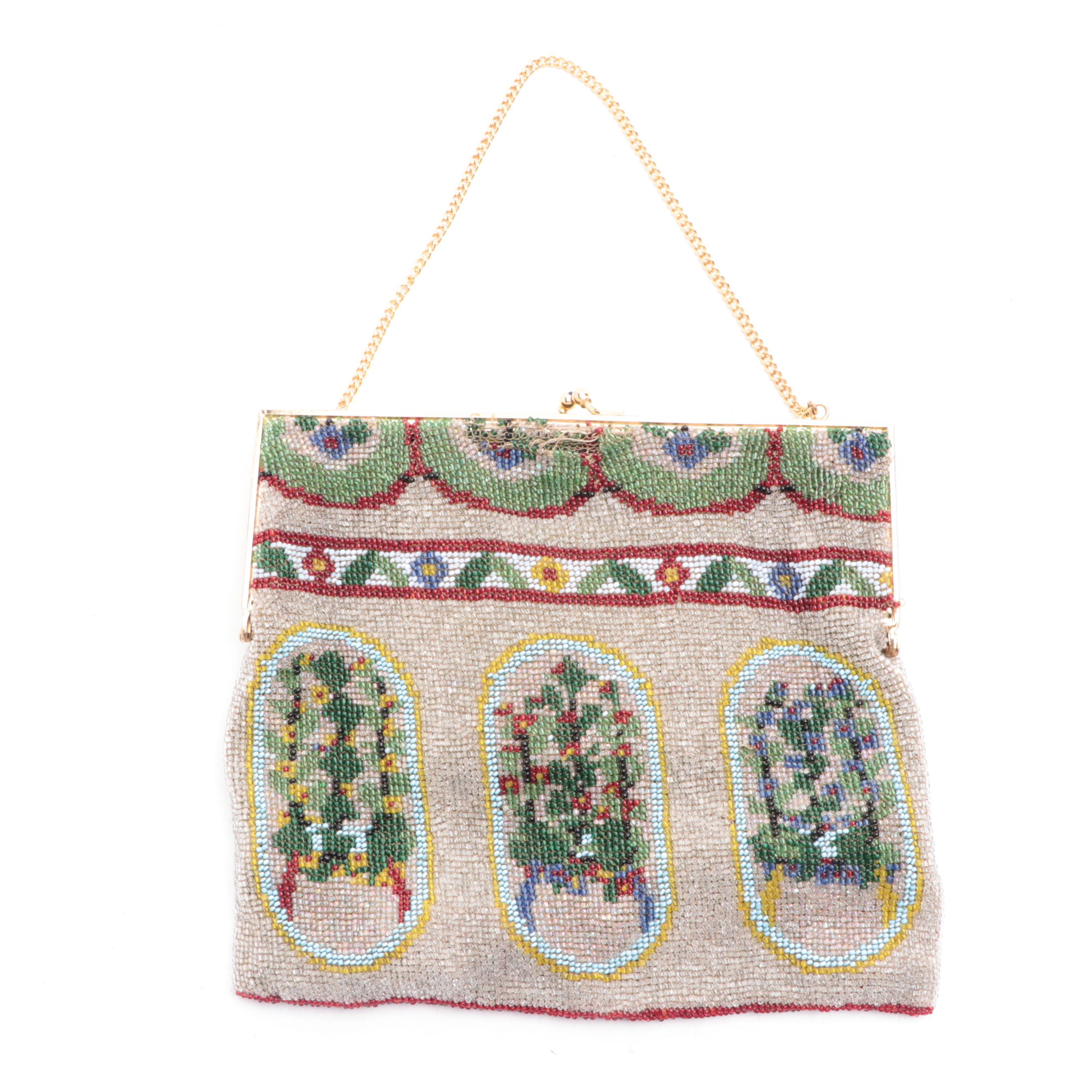 Floral and Geometric Beaded Purses and Coin Pouch