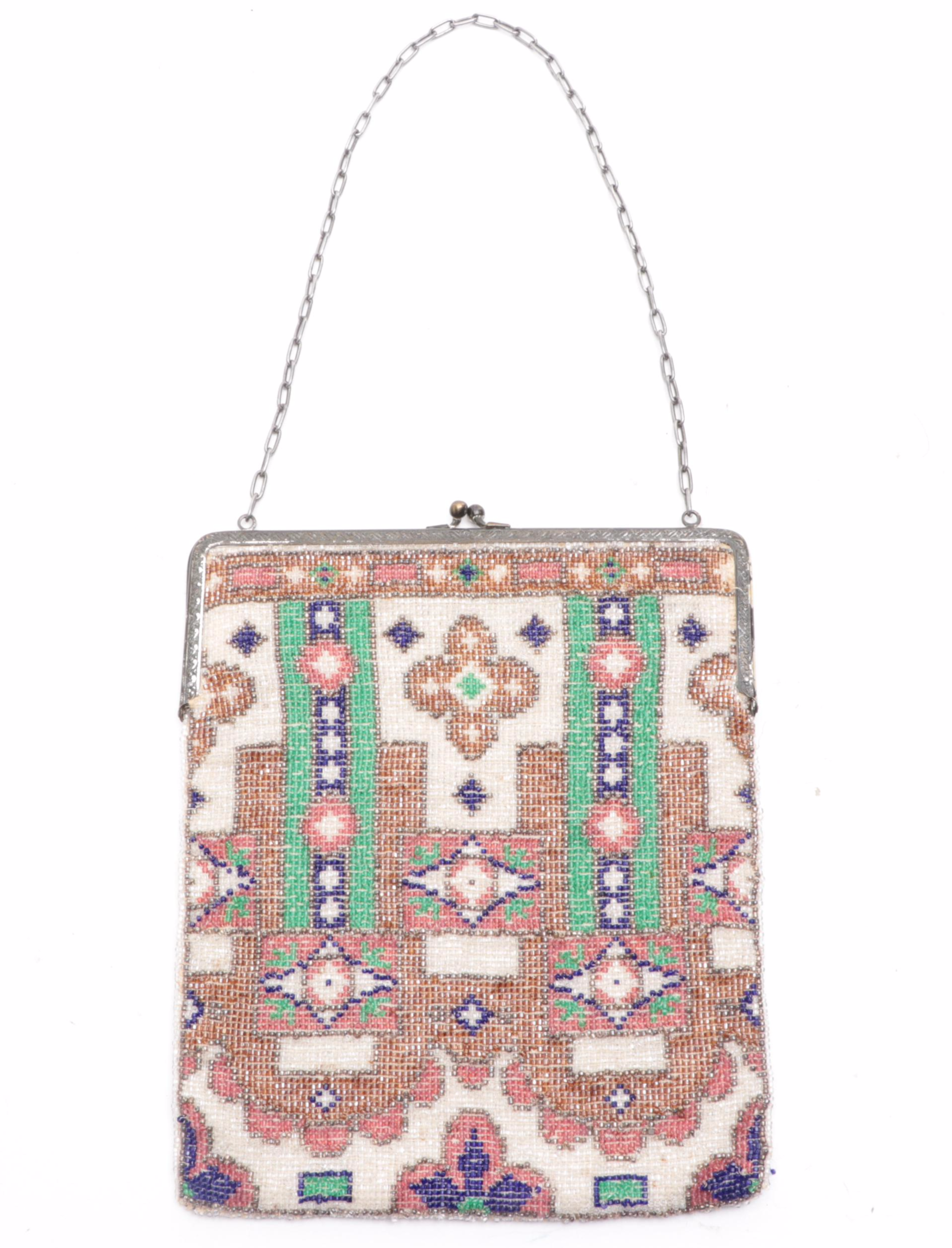 Floral and Geometric Beaded Purses and Coin Pouch