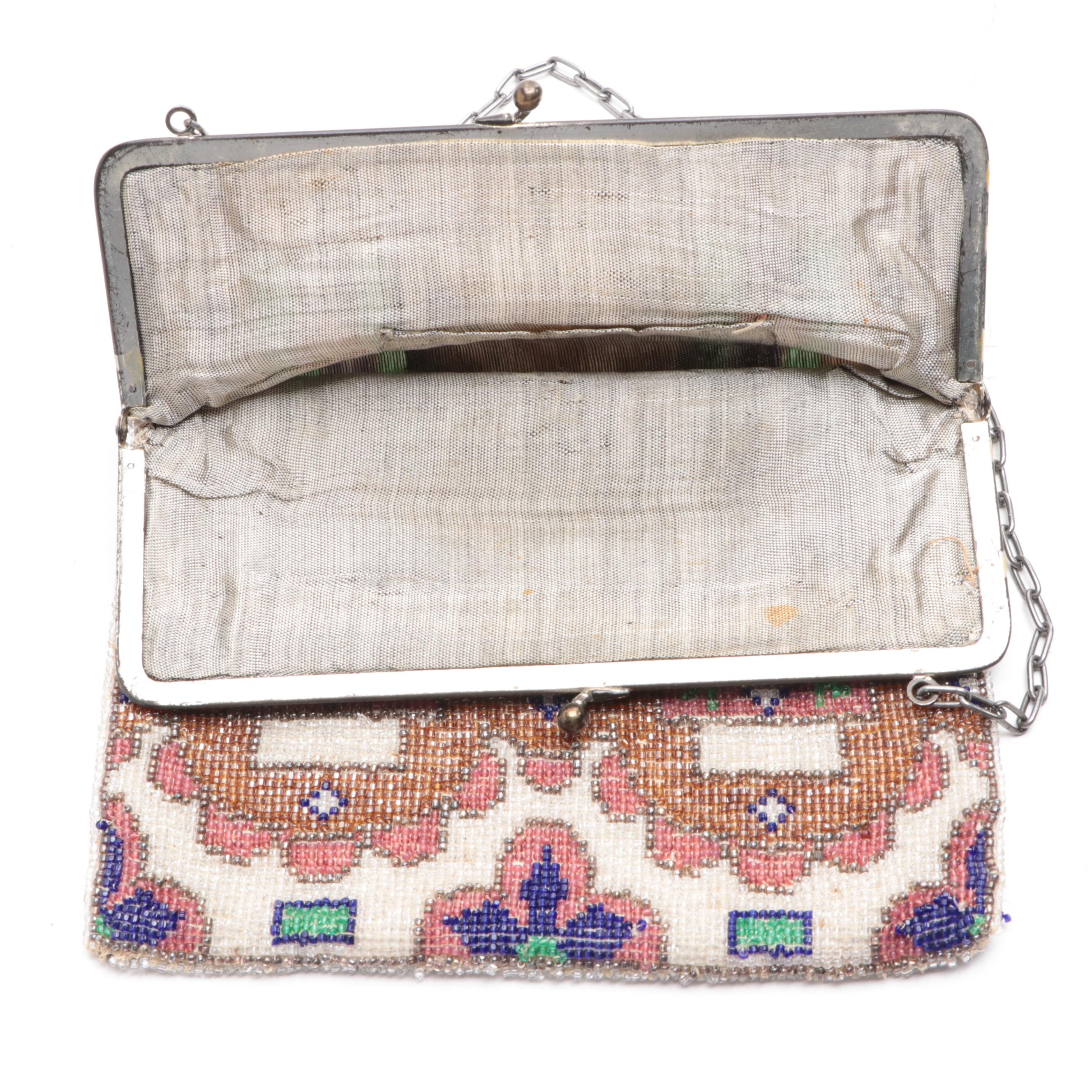 Floral and Geometric Beaded Purses and Coin Pouch