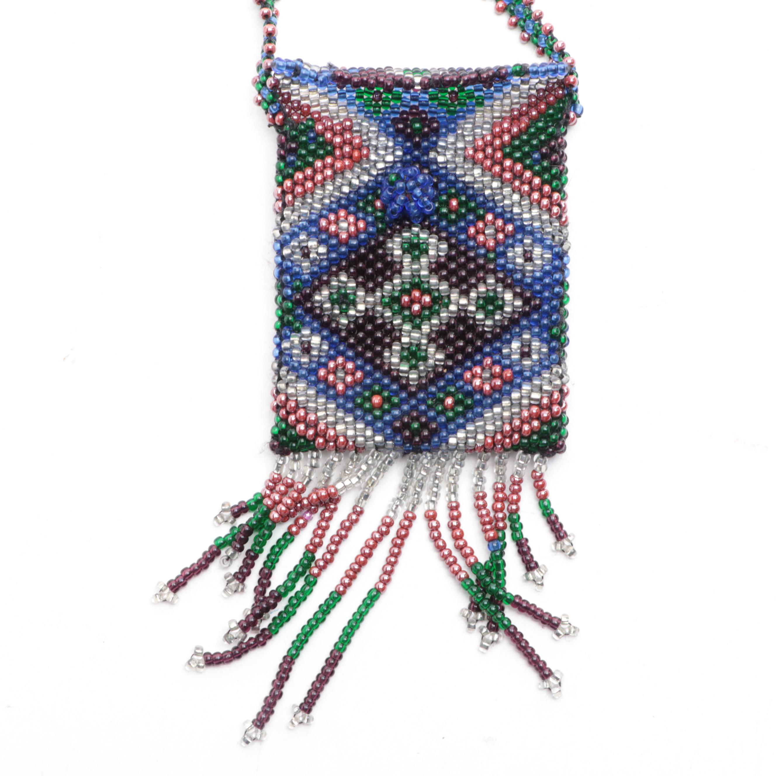 Floral and Geometric Beaded Purses and Coin Pouch