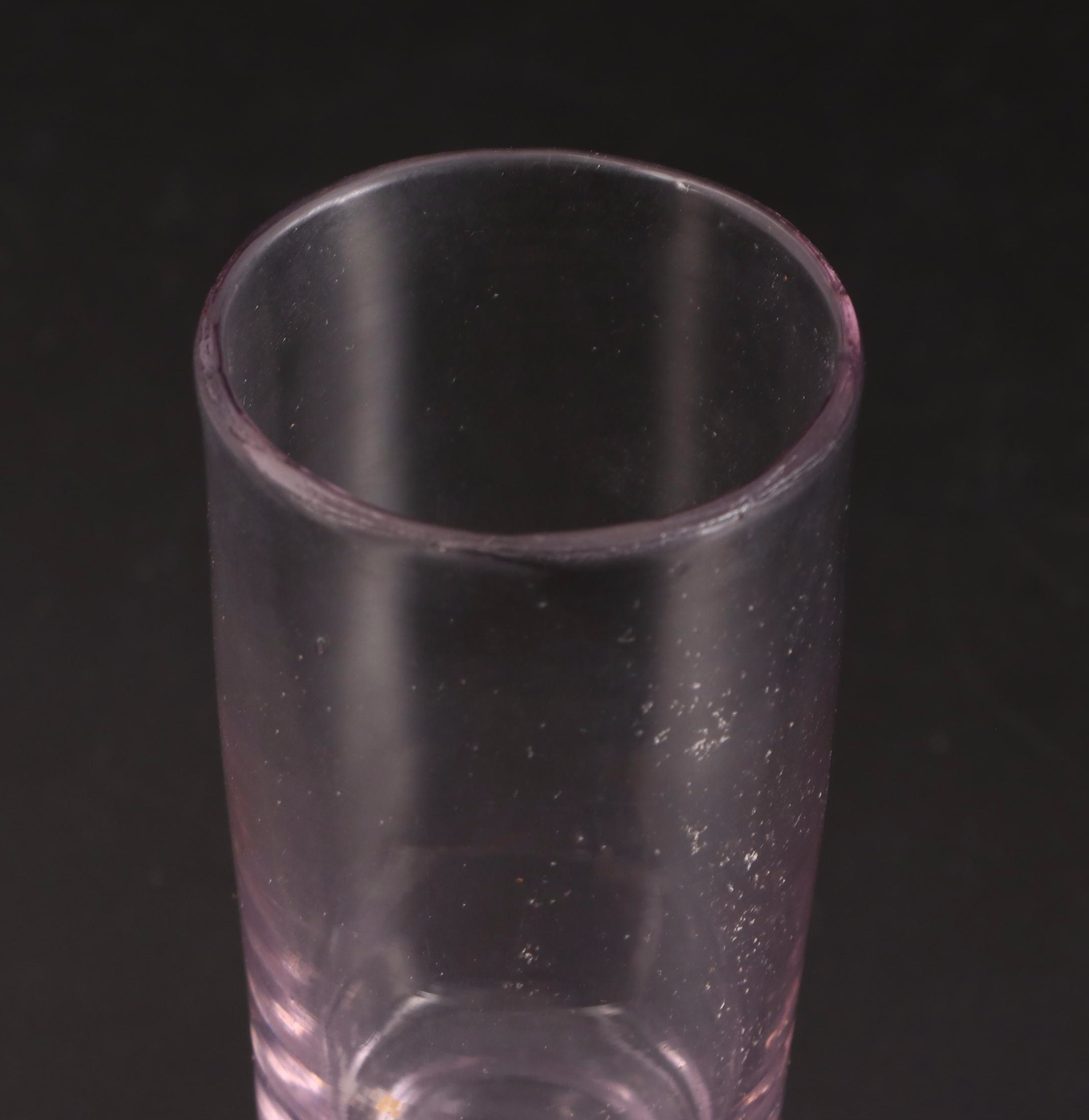 Sun Purple Flint Glass with Other Glass Goblets and Muddlers