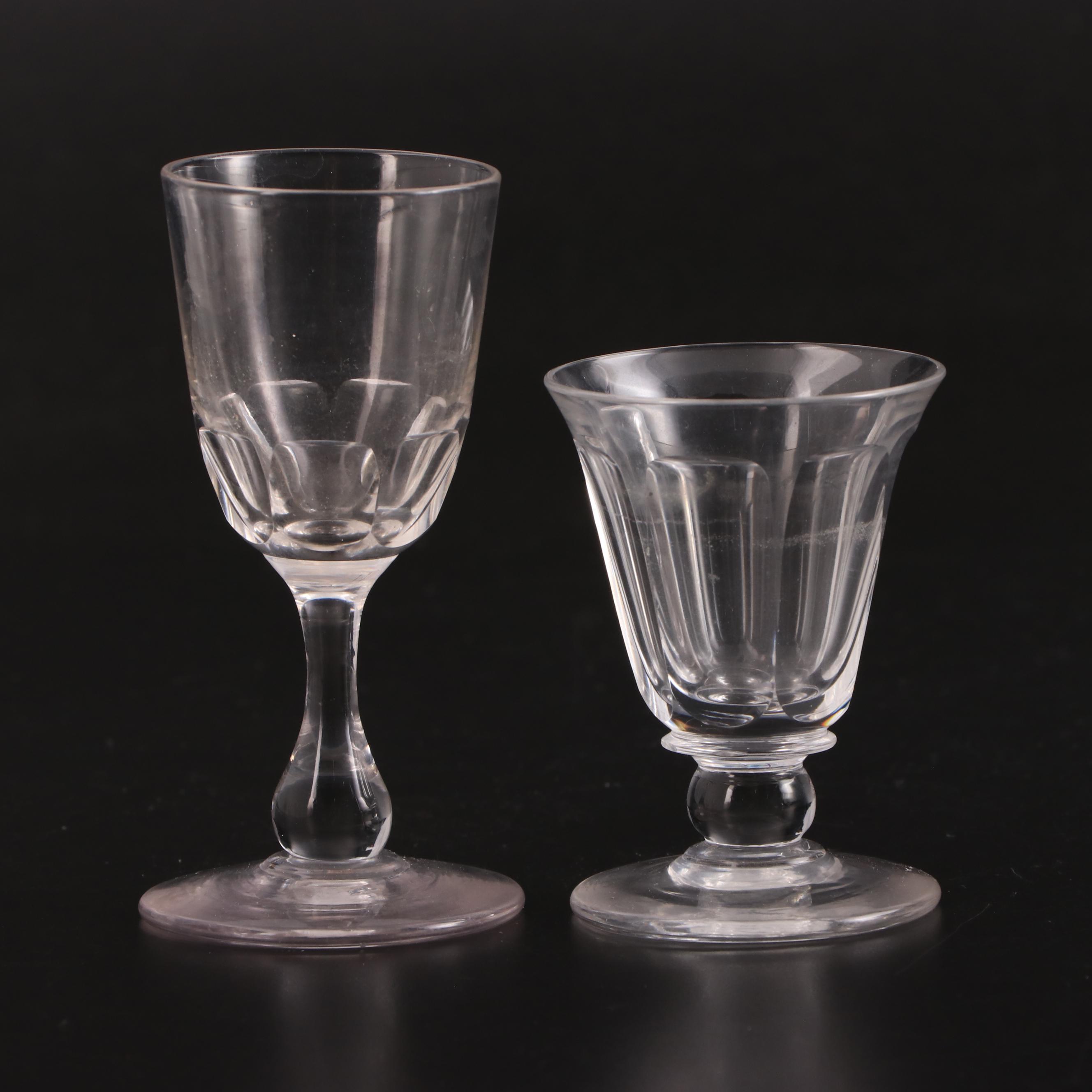 Sun Purple Flint Glass with Other Glass Goblets and Muddlers