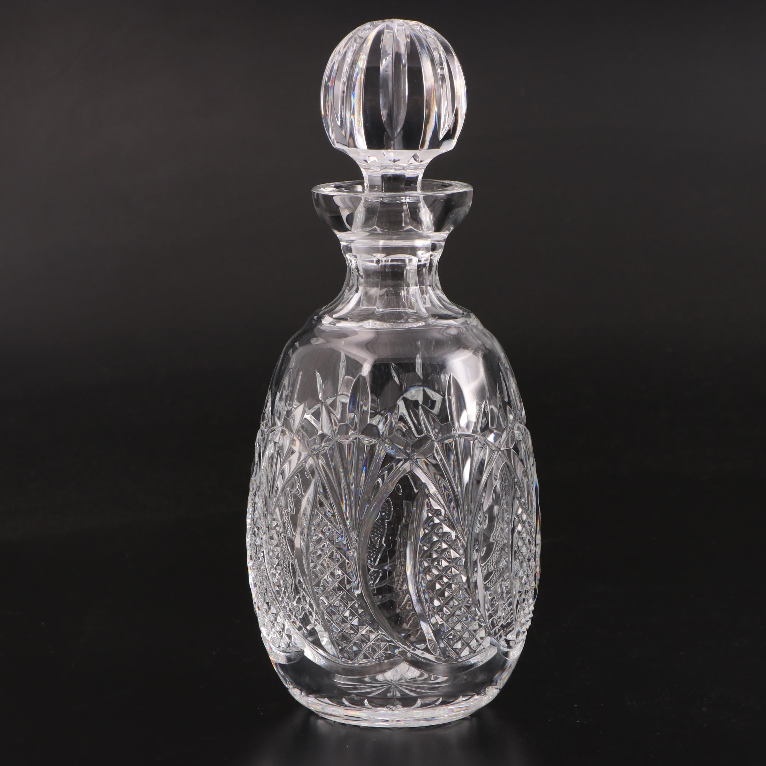 Waterford "Seahorse" Crystal Liquor Decanter and Double Old Fashioned Glasses