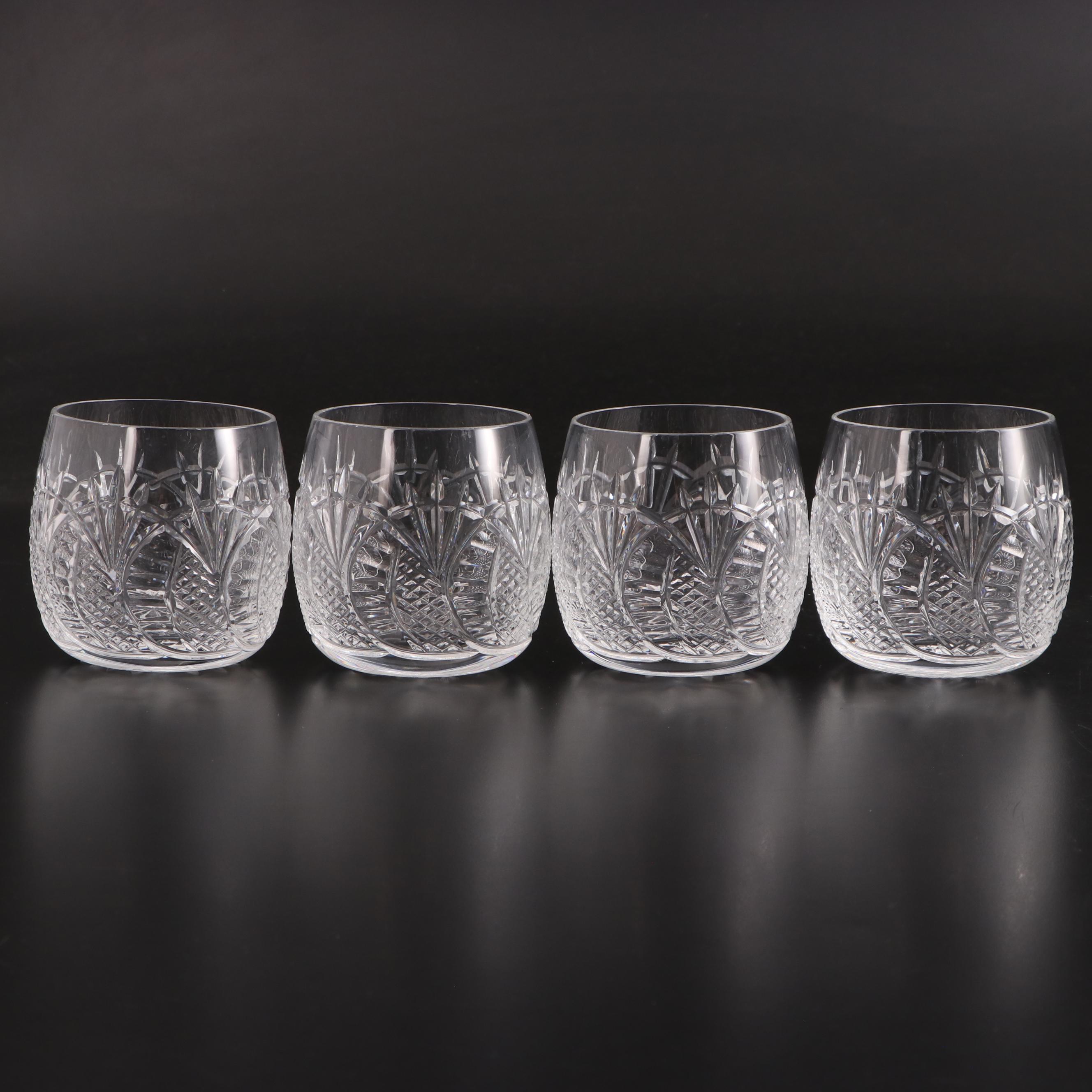 Waterford "Seahorse" Crystal Liquor Decanter and Double Old Fashioned Glasses