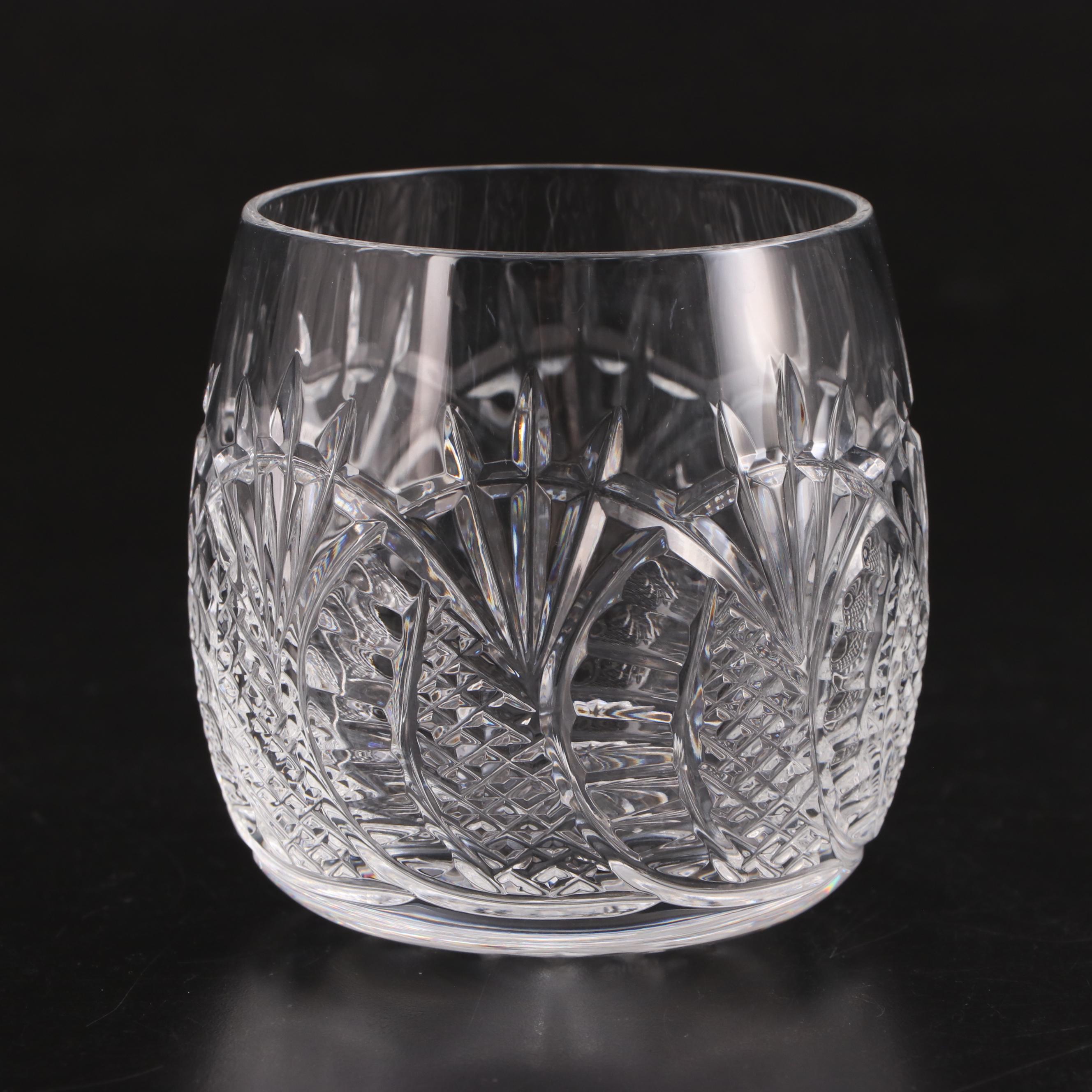 Waterford "Seahorse" Crystal Liquor Decanter and Double Old Fashioned Glasses