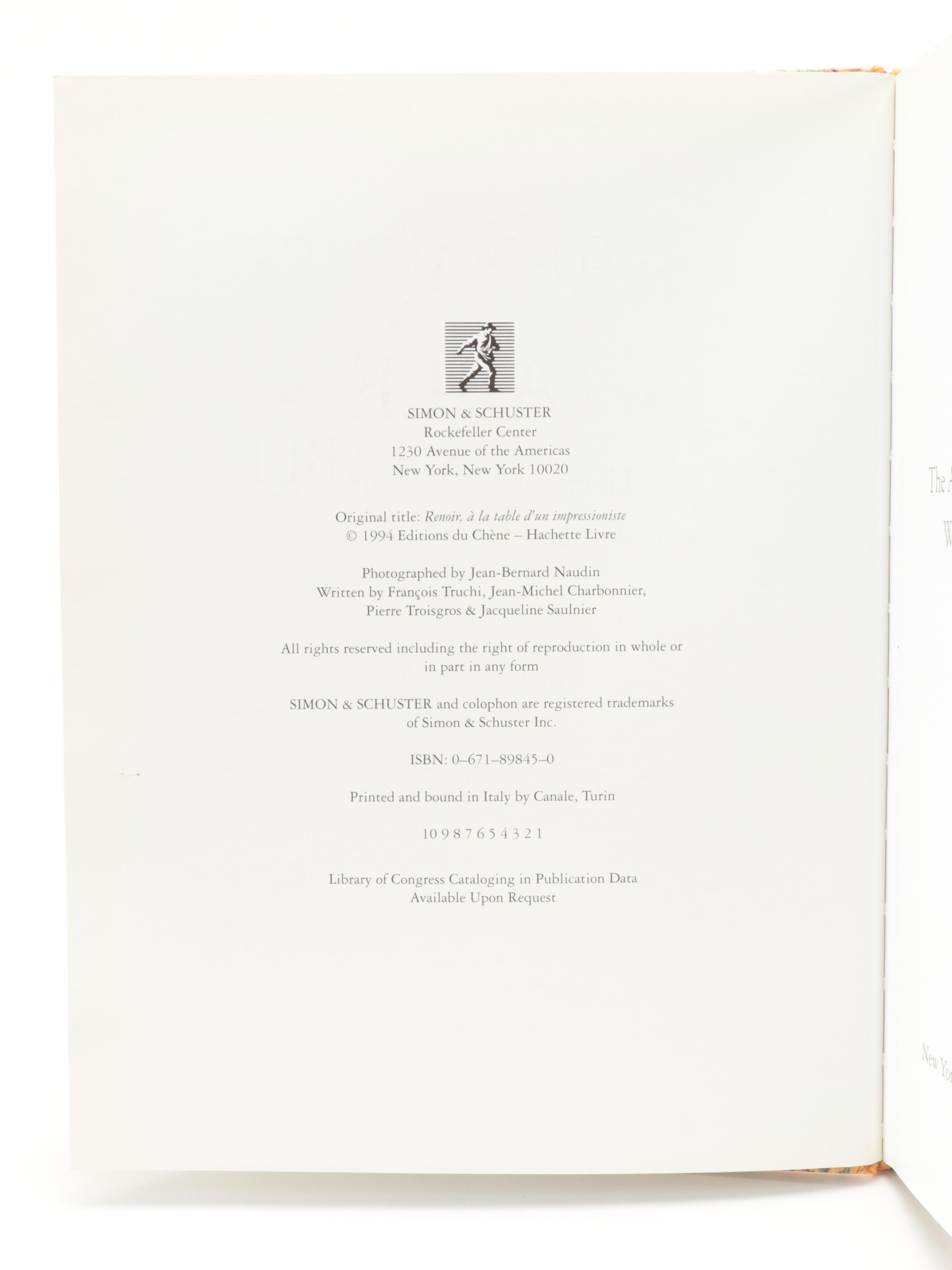 "Monet's Table" by Claire Joyes and "Renoir's Table" by J.-B. Naudin et al.