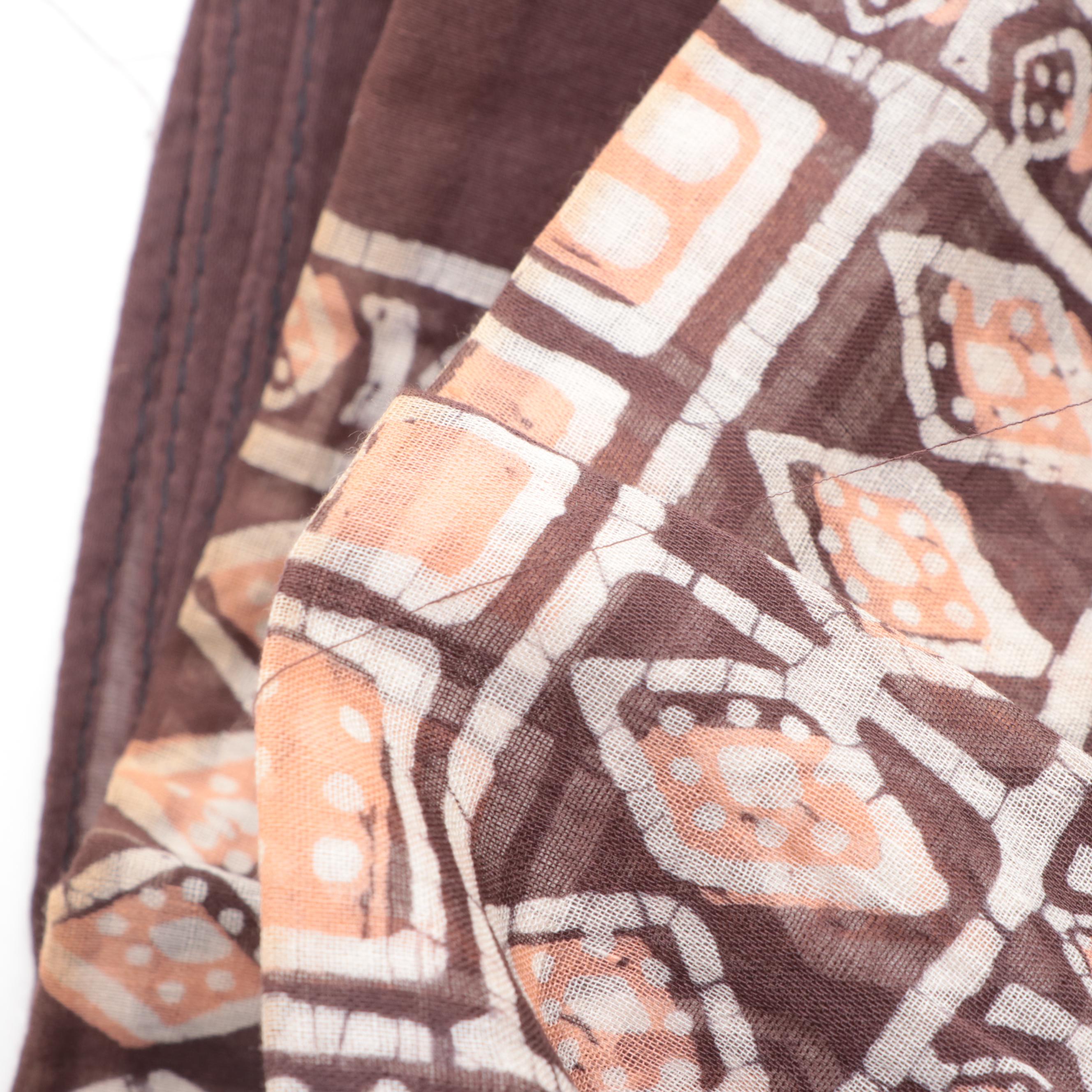 Crocheted Drawstring Pouches with Patterned Scarves