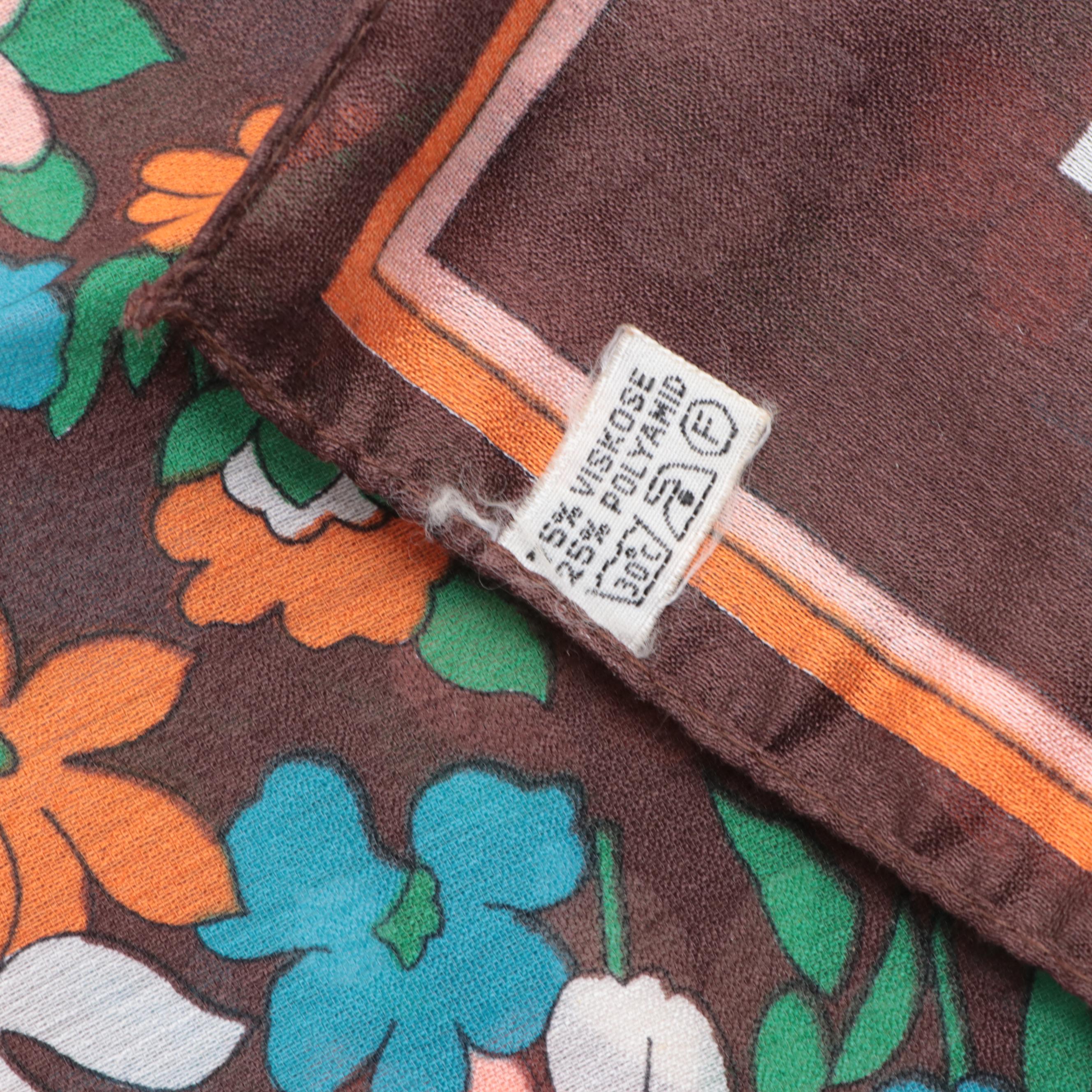 Crocheted Drawstring Pouches with Patterned Scarves