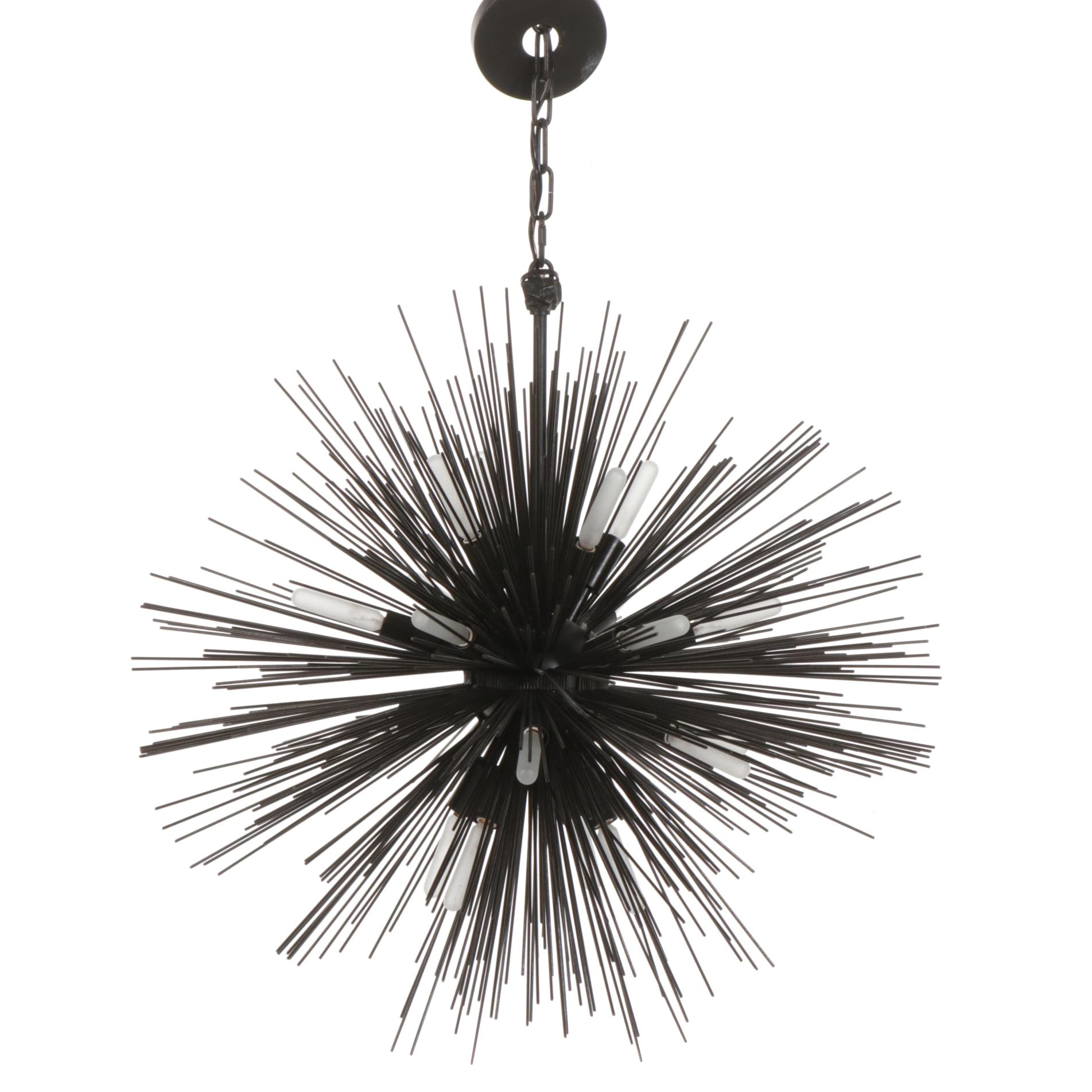 Visual Comfort "Strada" Sputnik Style Chandelier in Aged Iron Finish