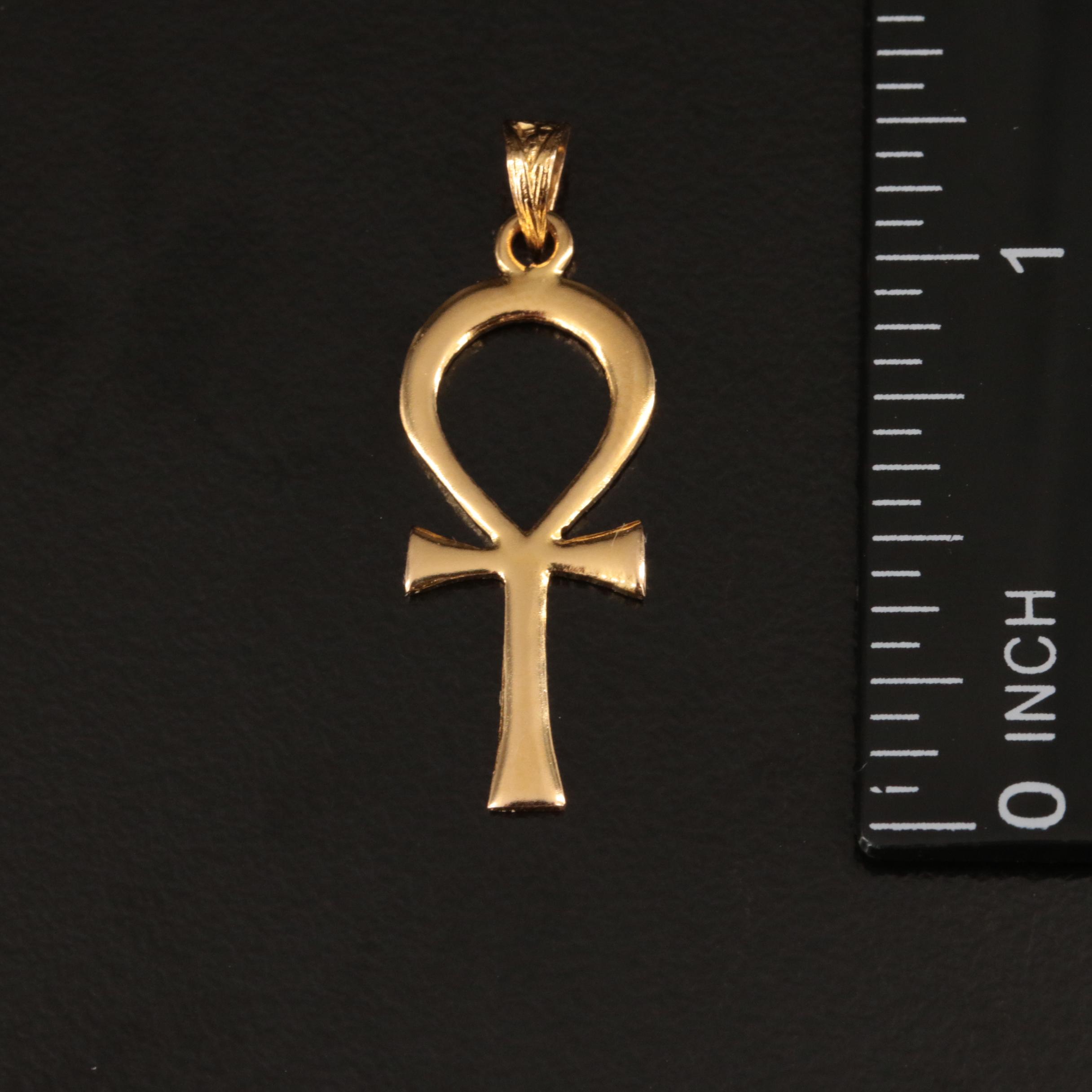 18K Egyptian Ankh Pendant