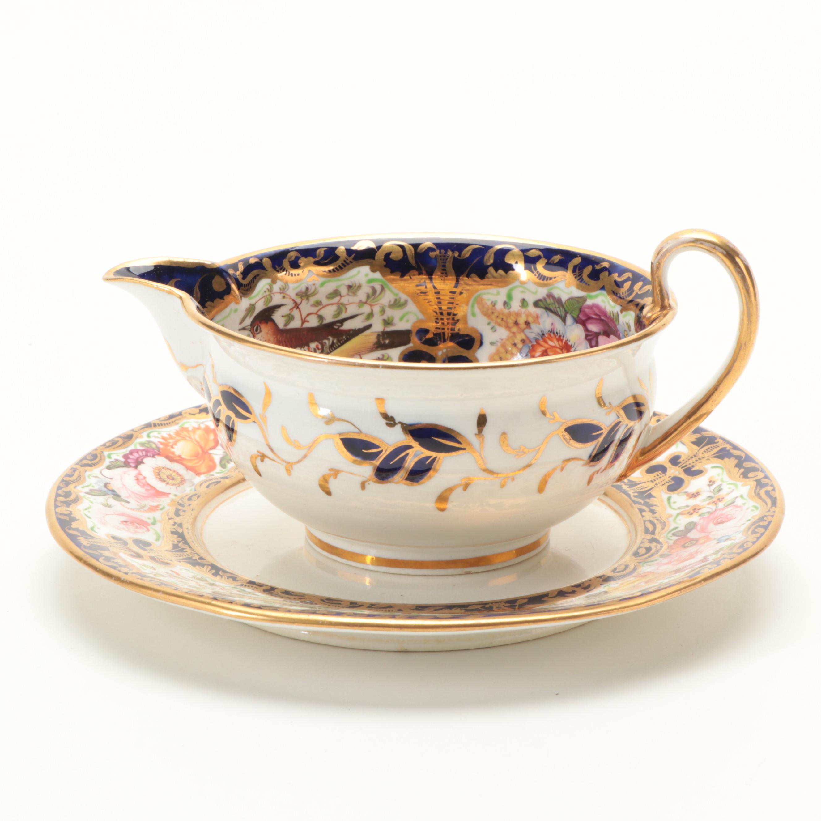 Derby Fruit Bowl and Other Hand-Painted English Porcelain Tableware