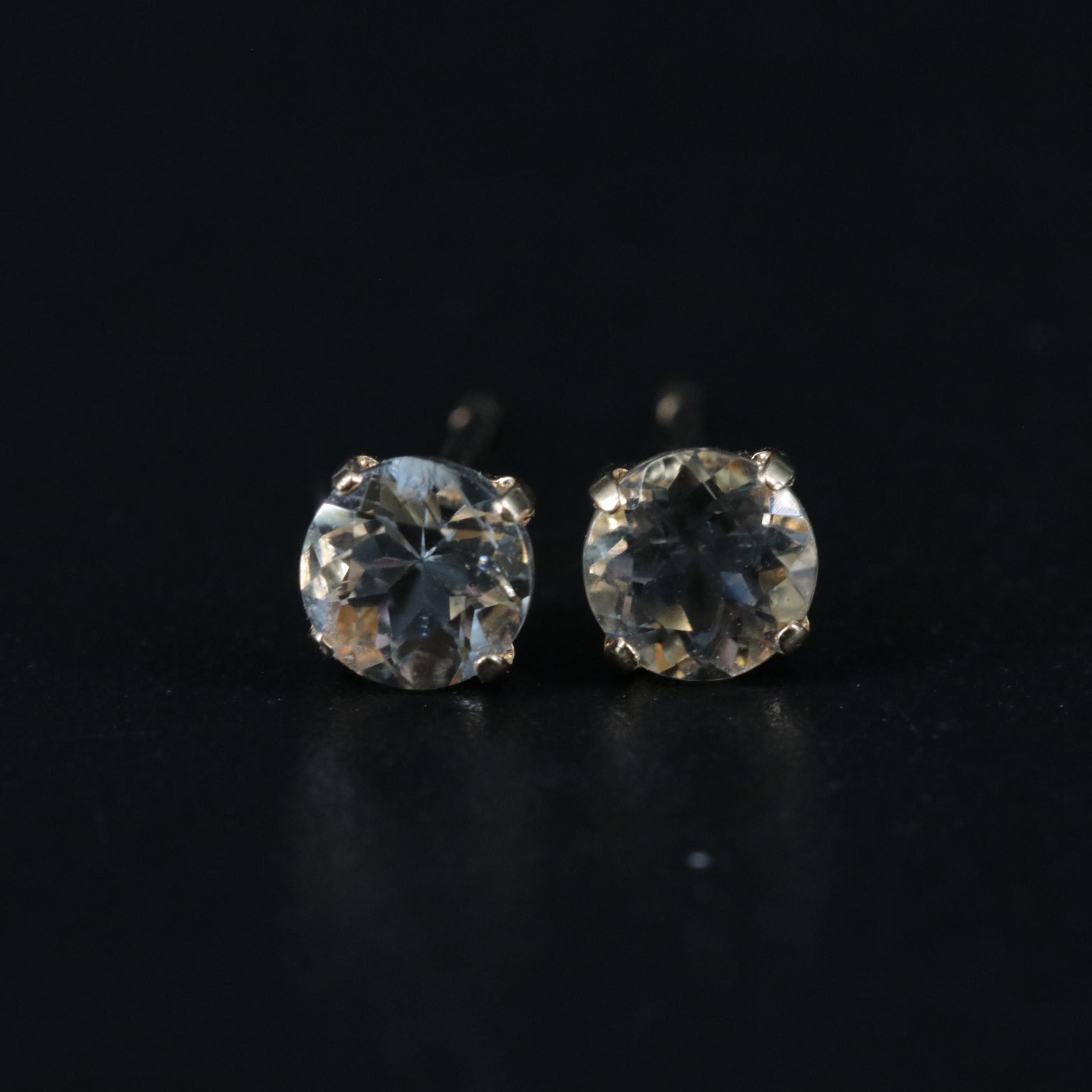 18K 0.40 CTW Aquamarine Stud Earrings