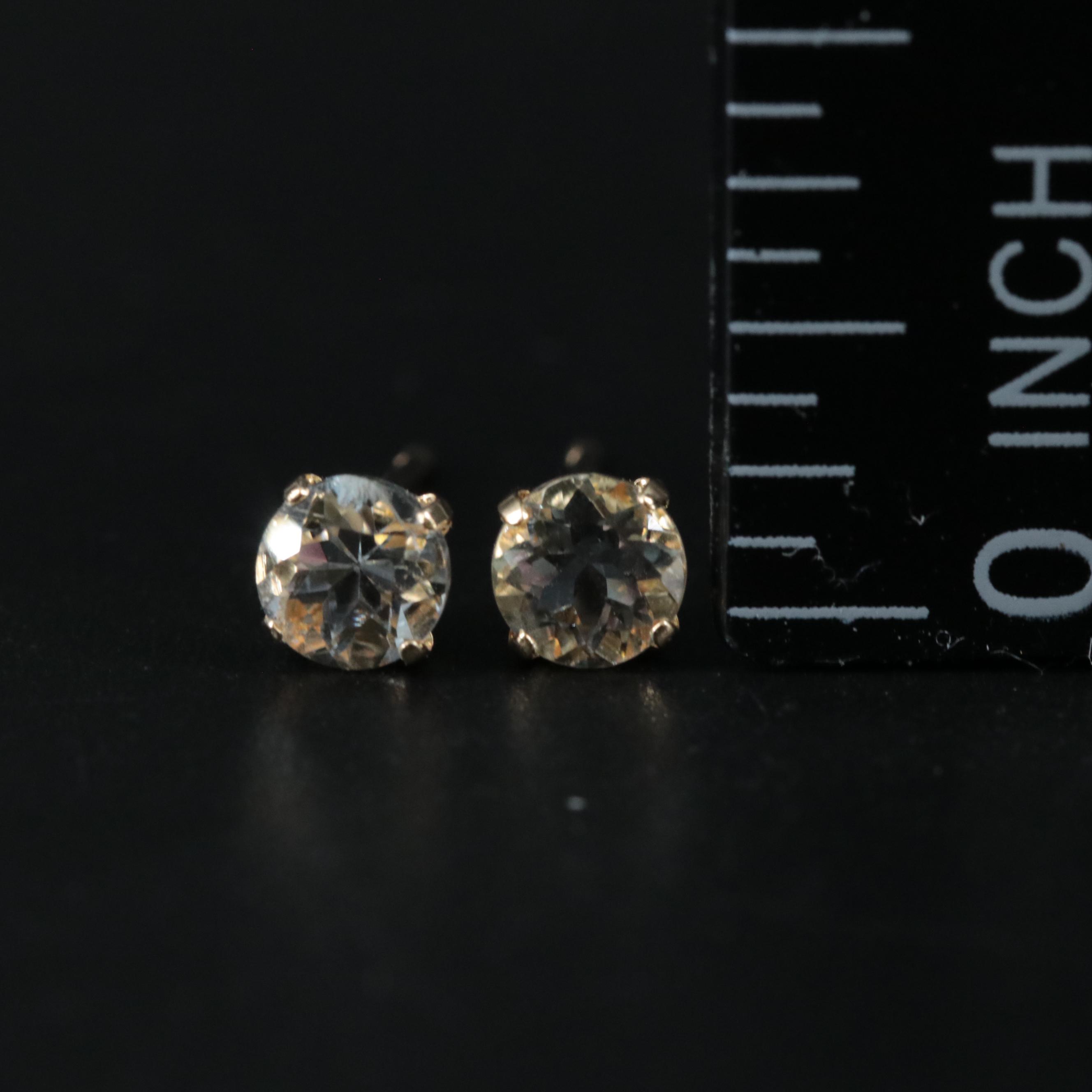 18K 0.40 CTW Aquamarine Stud Earrings