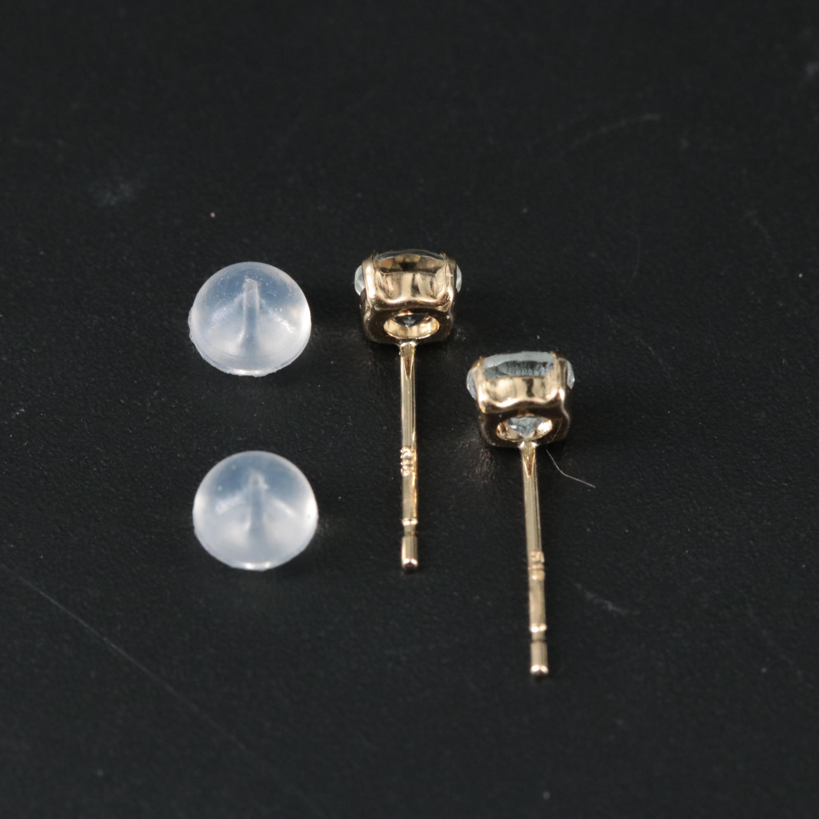 18K 0.40 CTW Aquamarine Stud Earrings