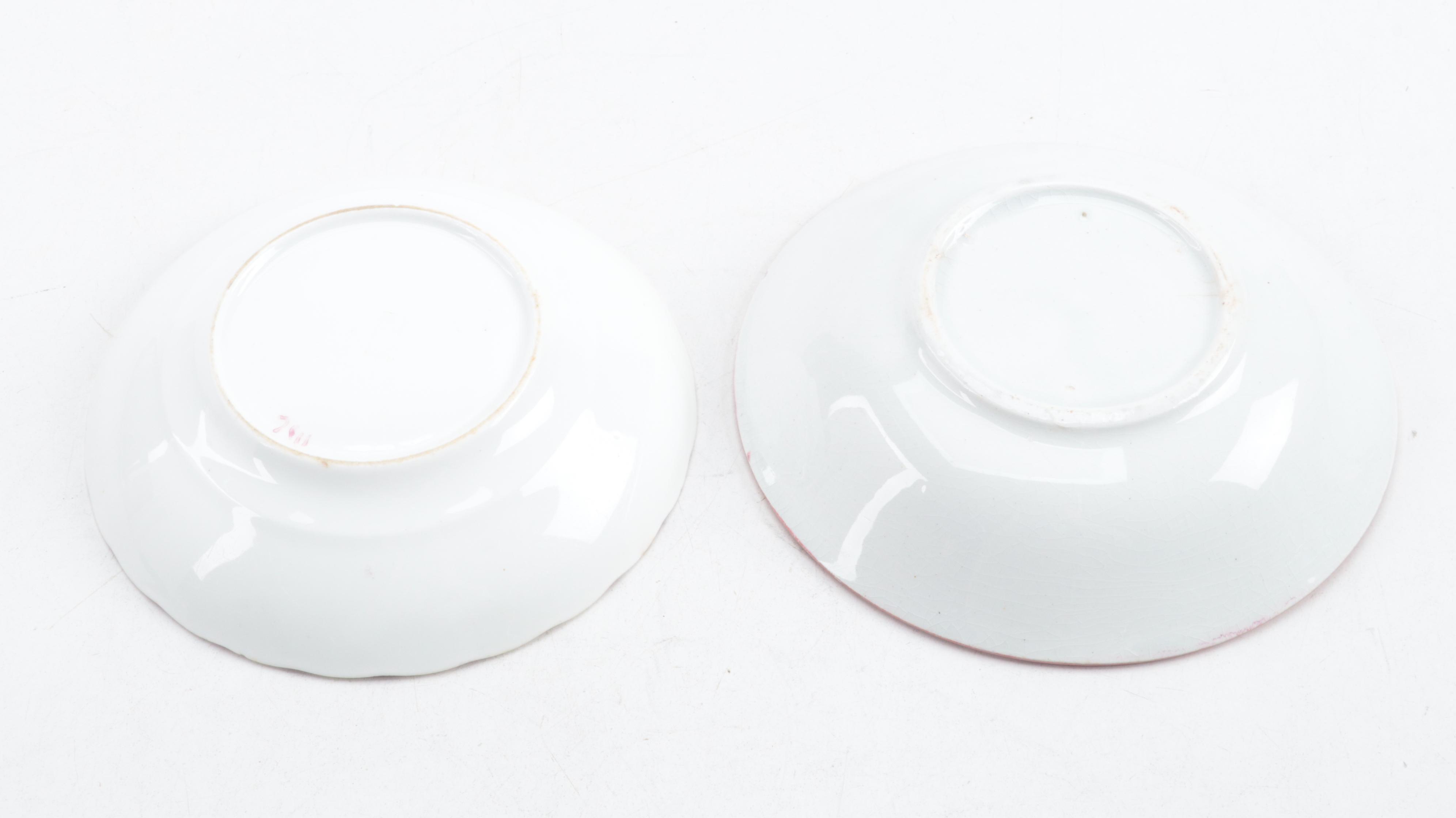 English Pearlware Pink Luster and Other Teacups and Tea Bowls, 19th Century