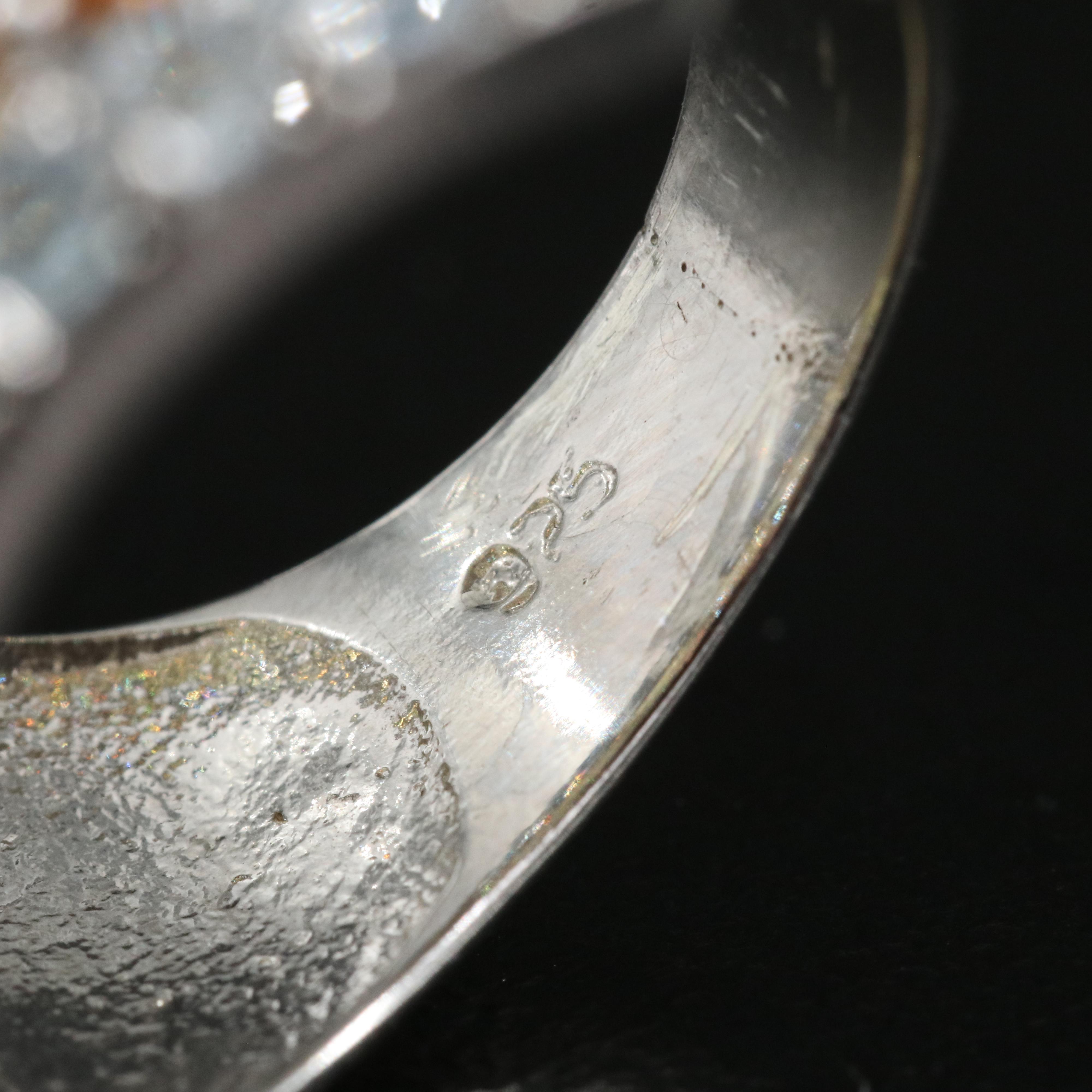 Sterling Sapphire and Topaz Multi-Row Ring