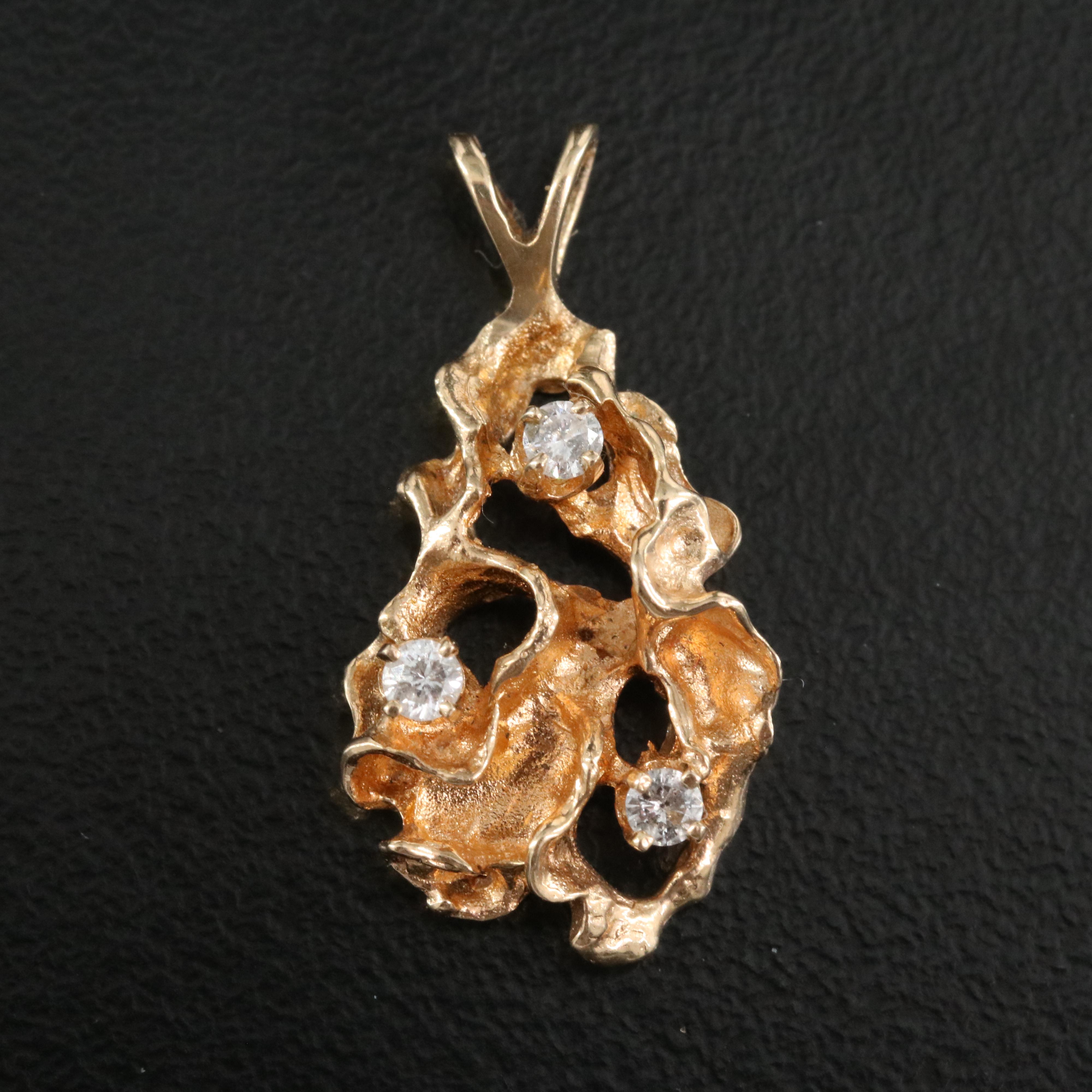 14K 0.11 CTW Diamond Cast Pendant