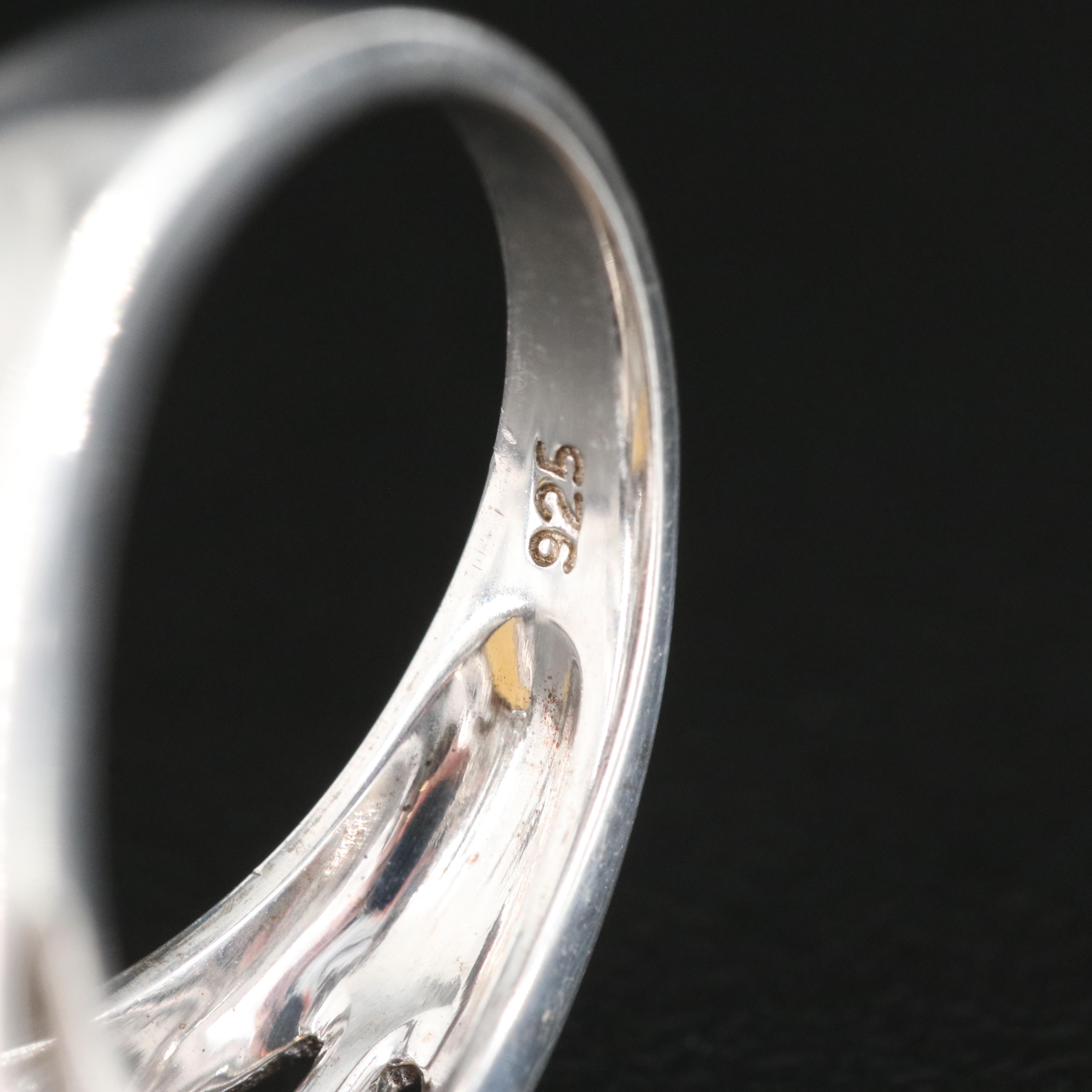 Sterling Citrine and Sapphire Pointer Ring