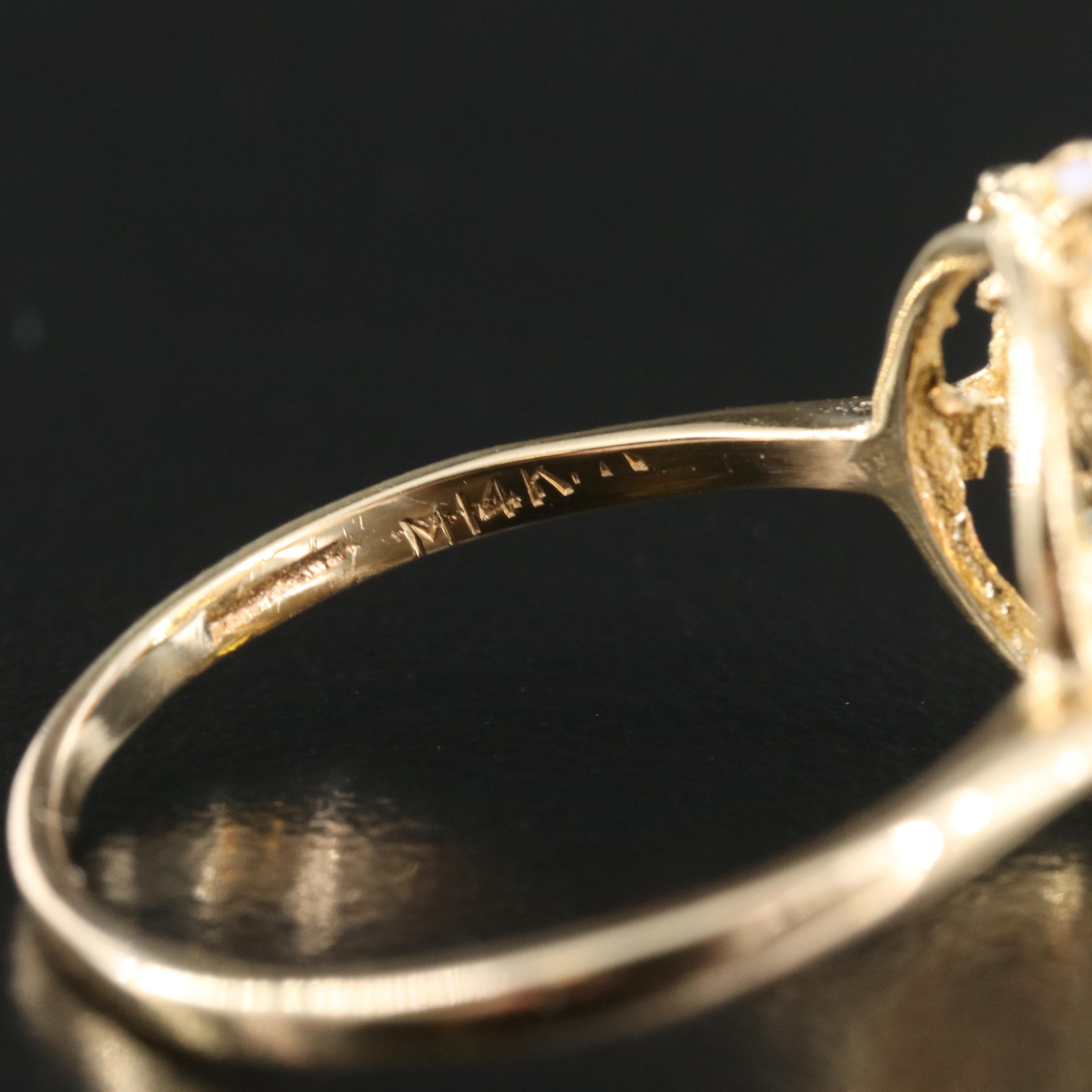 14K Opal Flower Ring